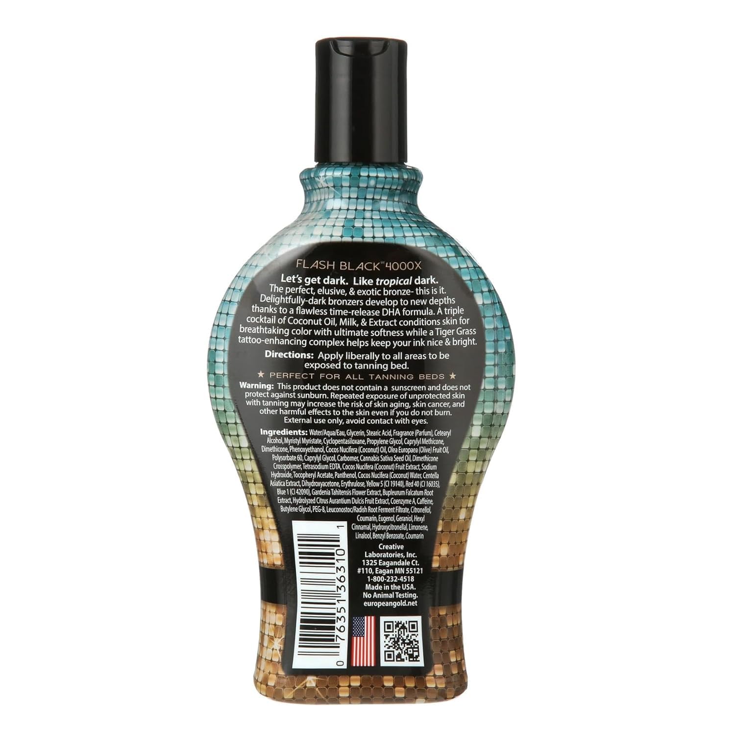 European Gold indoor tanning lotion 12 fluid ounces bottle