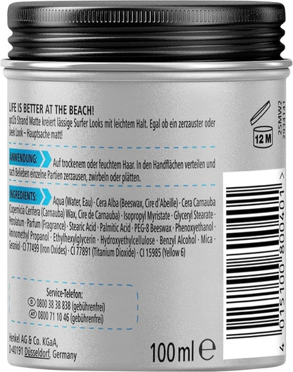 Got2B texturizing hair paste 100ml tub showcasing the level 3 medium hold indicator.