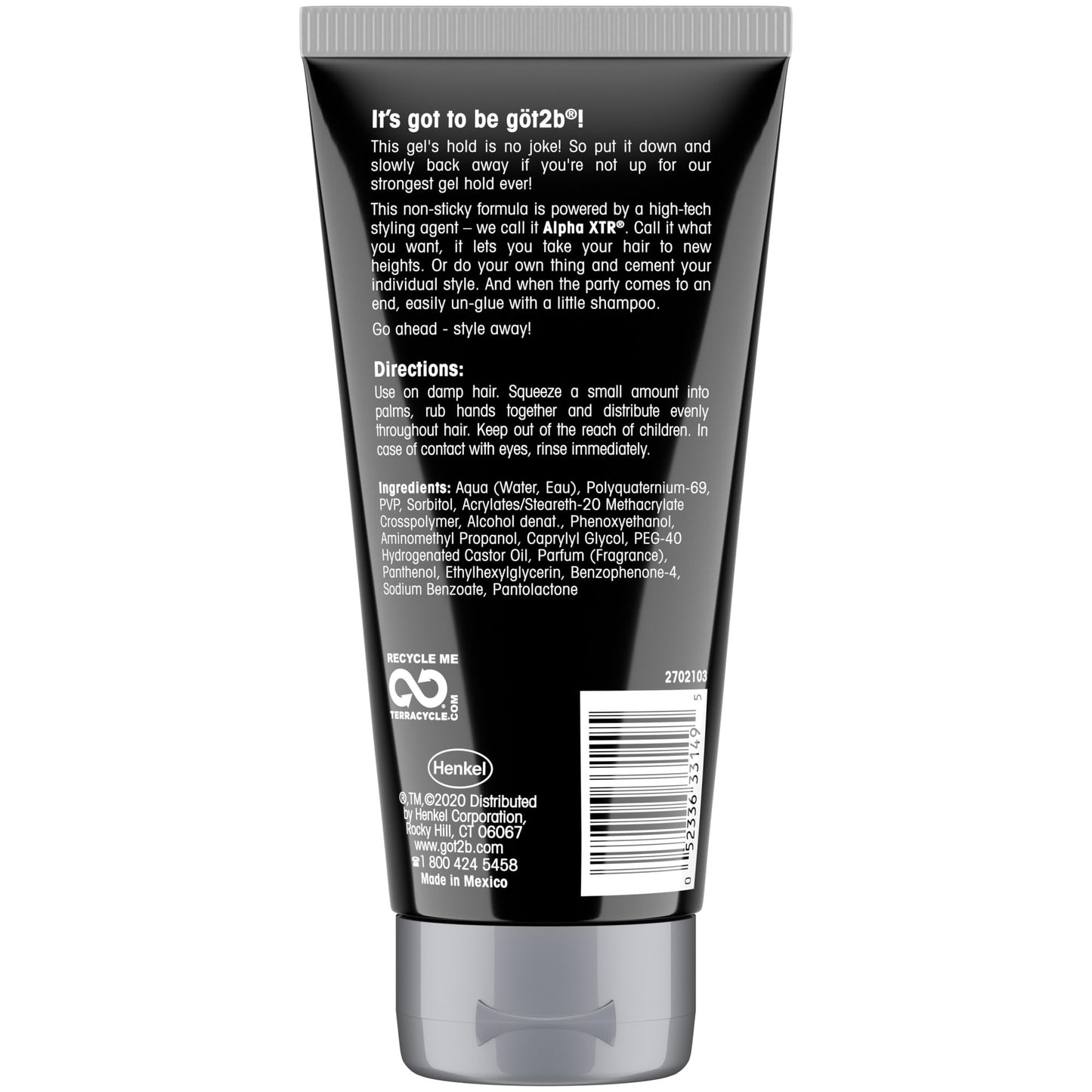 Texture shot of clear Got2b hair styling gel designed for extreme spikes and lace front wig application