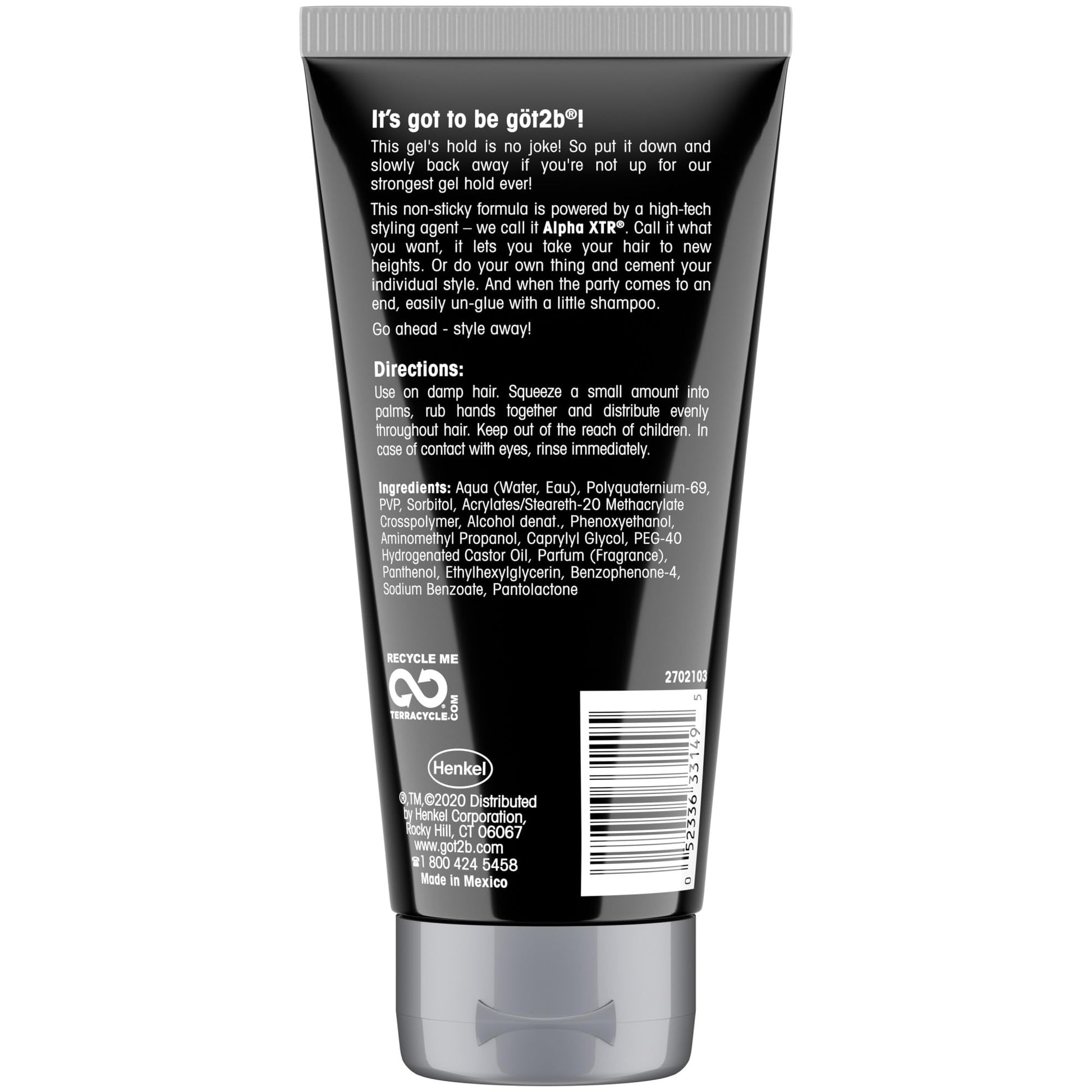 Texture shot of clear Got2b hair styling gel designed for extreme spikes and lace front wig application