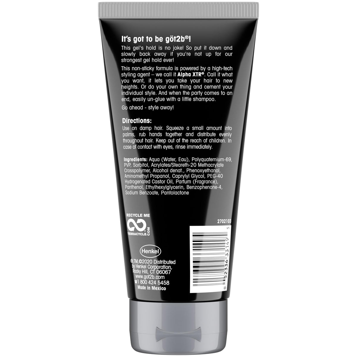 Texture shot of clear Got2b hair styling gel designed for extreme spikes and lace front wig application