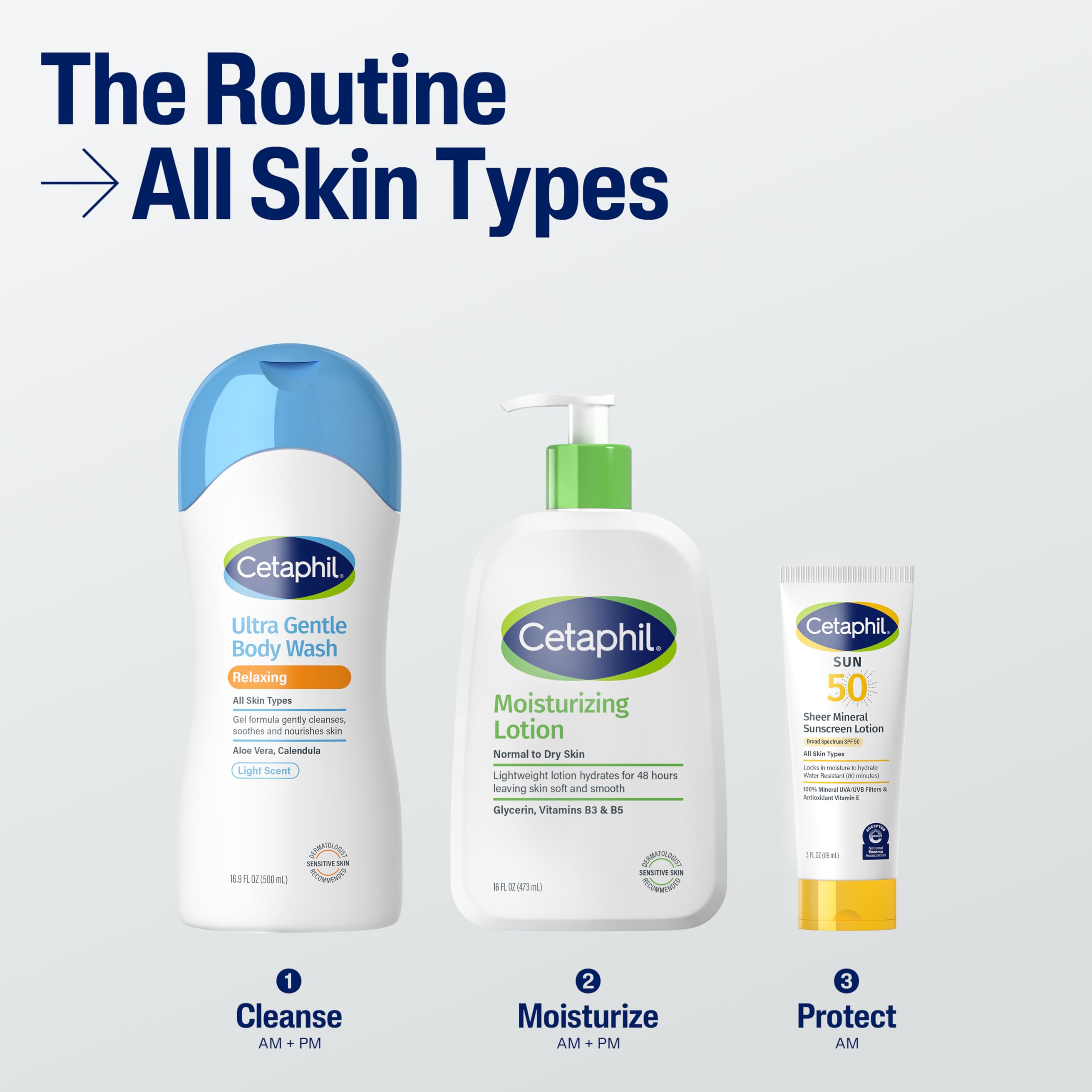 USA imported Cetaphil relaxing body wash packaging close up view