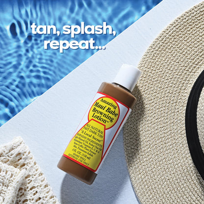 Close up of Maui Babe natural tan accelerator ingredients