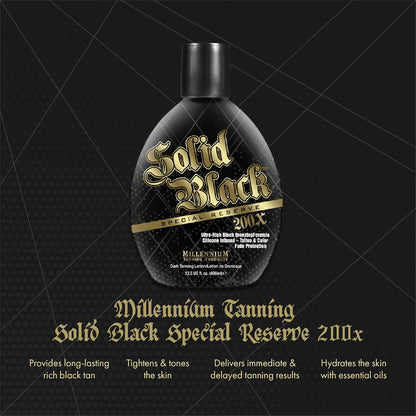 Millennium Tanning Solid Black Special Reserve 200X texture demonstration