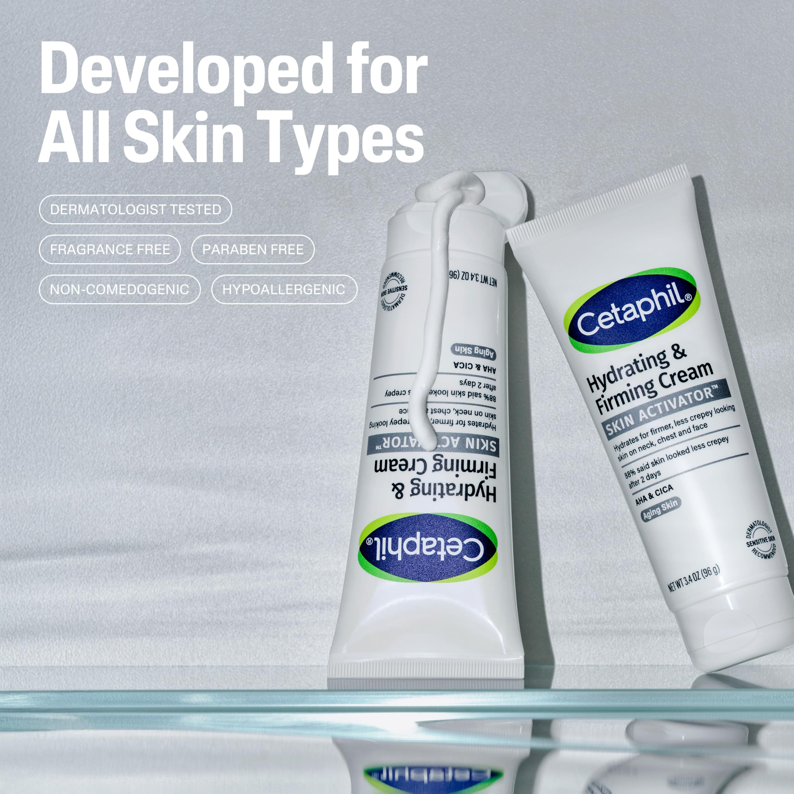 Cetaphil anti-aging face and neck cream with Mandelic Acid and CICA packaging details