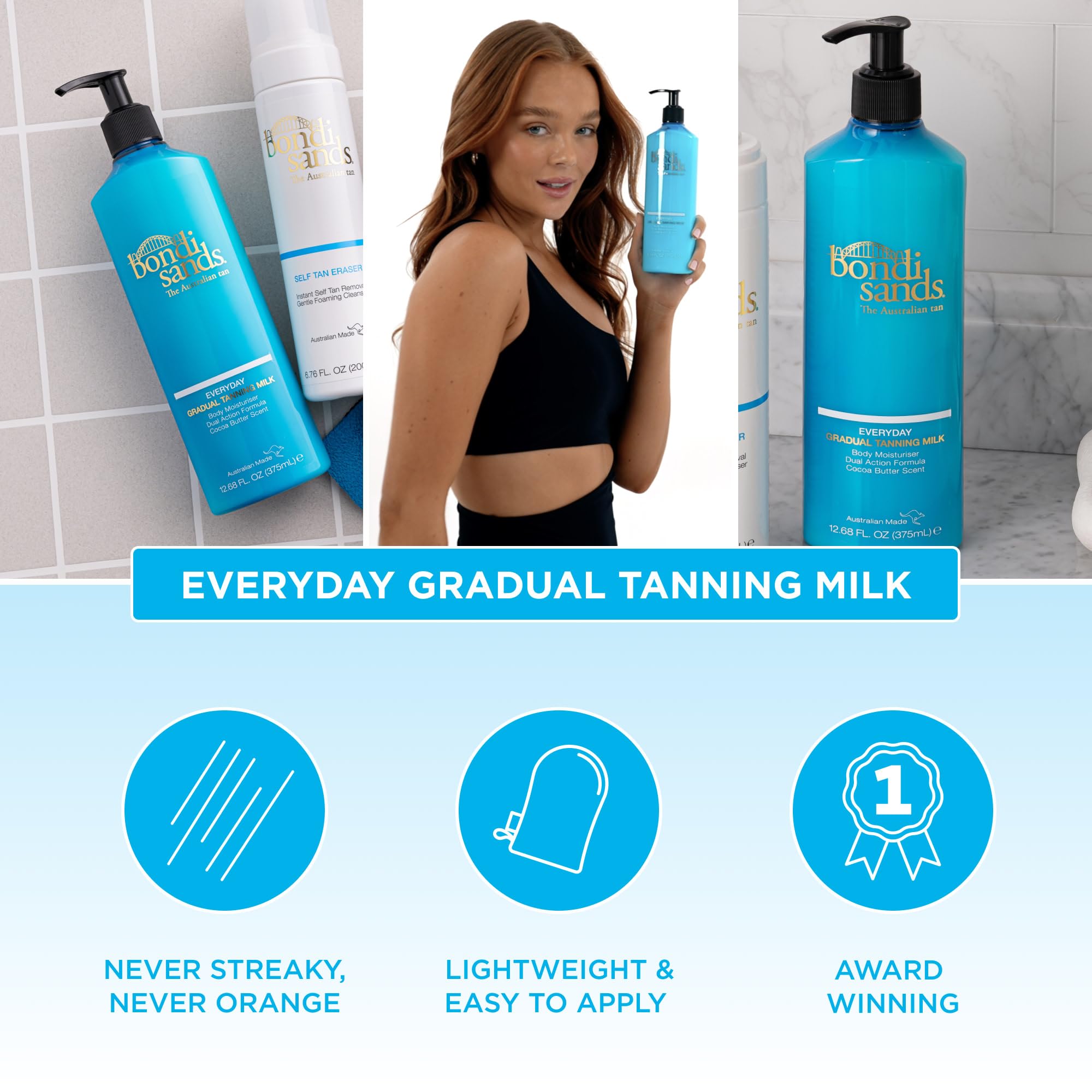 Bondi Sands tanning milk application texture and consistency