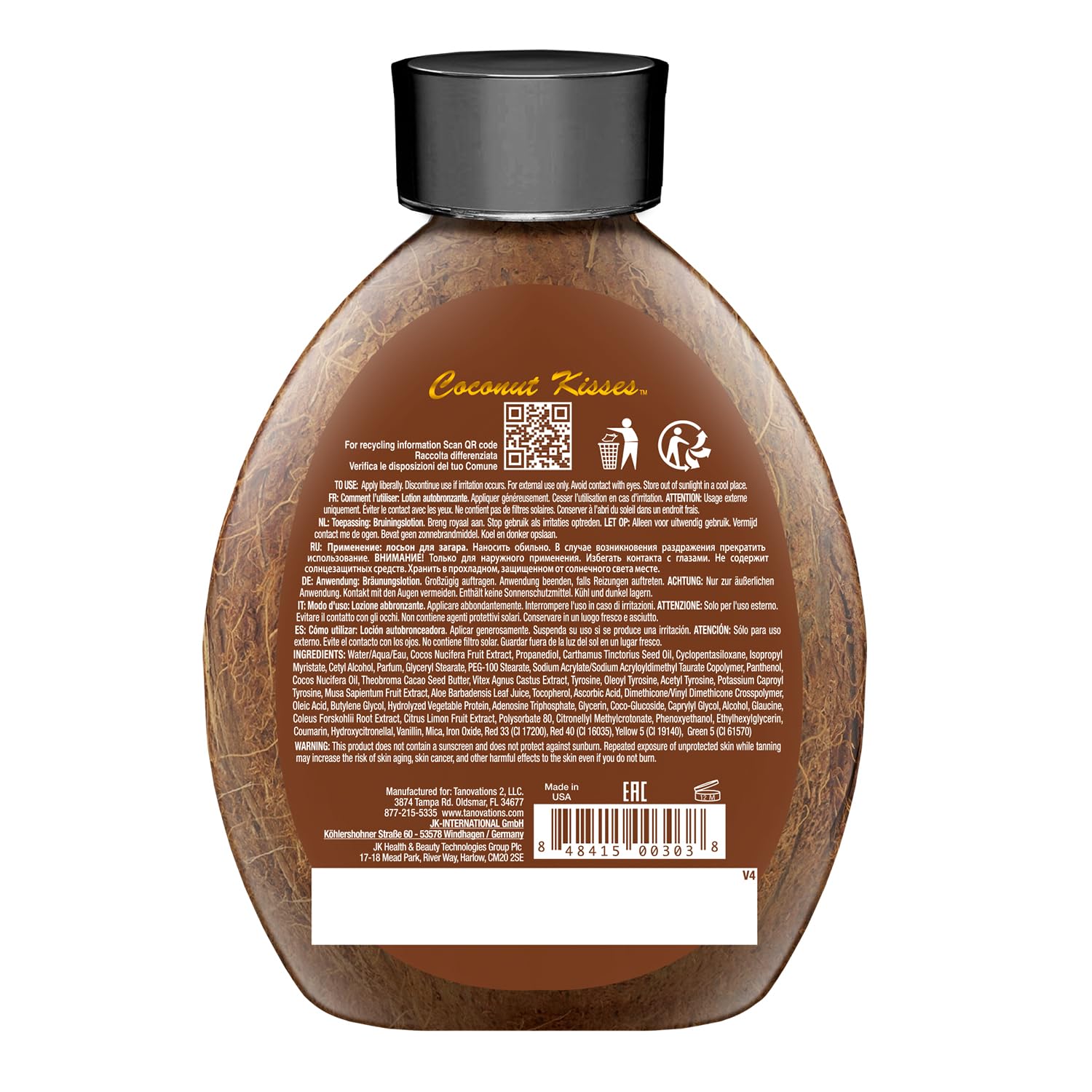 Ed Hardy Coconut Kisses Tanning Lotion 13.5 ounce bottle detail