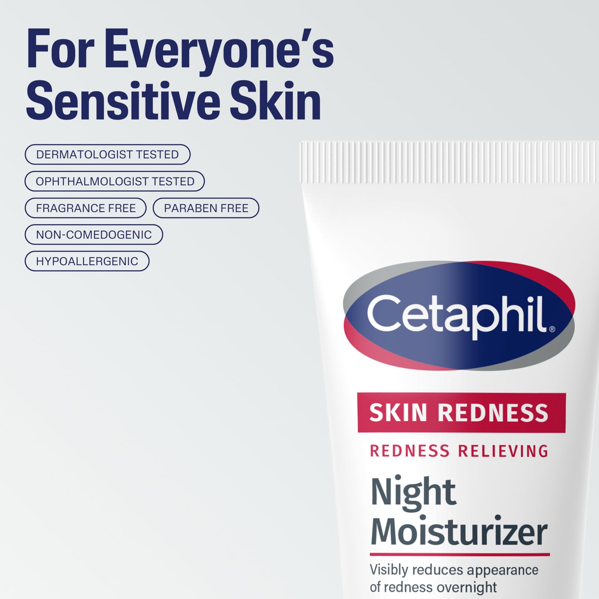 Side angle of Cetaphil 1.7 fluid ounce redness relieving lotion tube