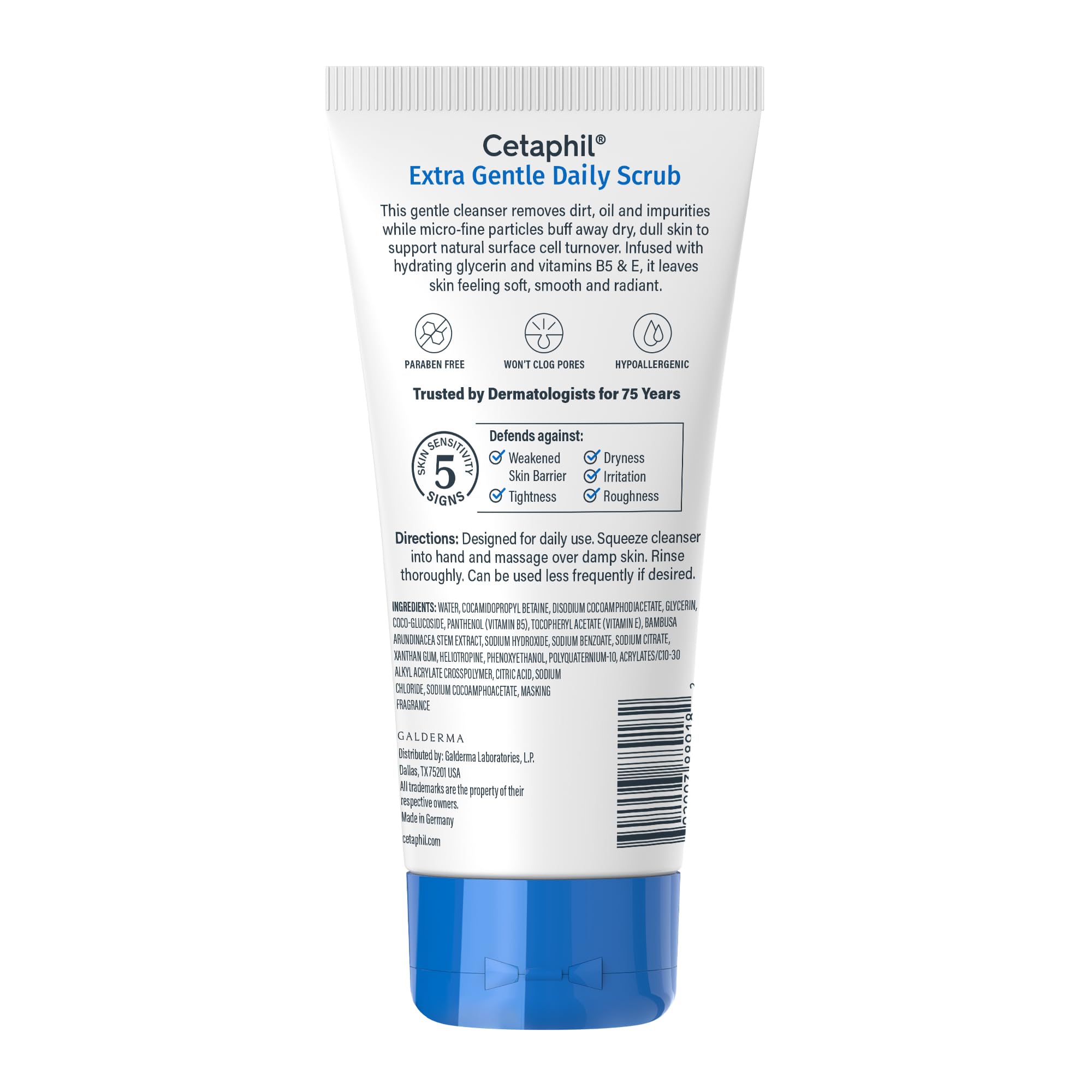 Exfoliating face wash for sensitive skin texture swatch