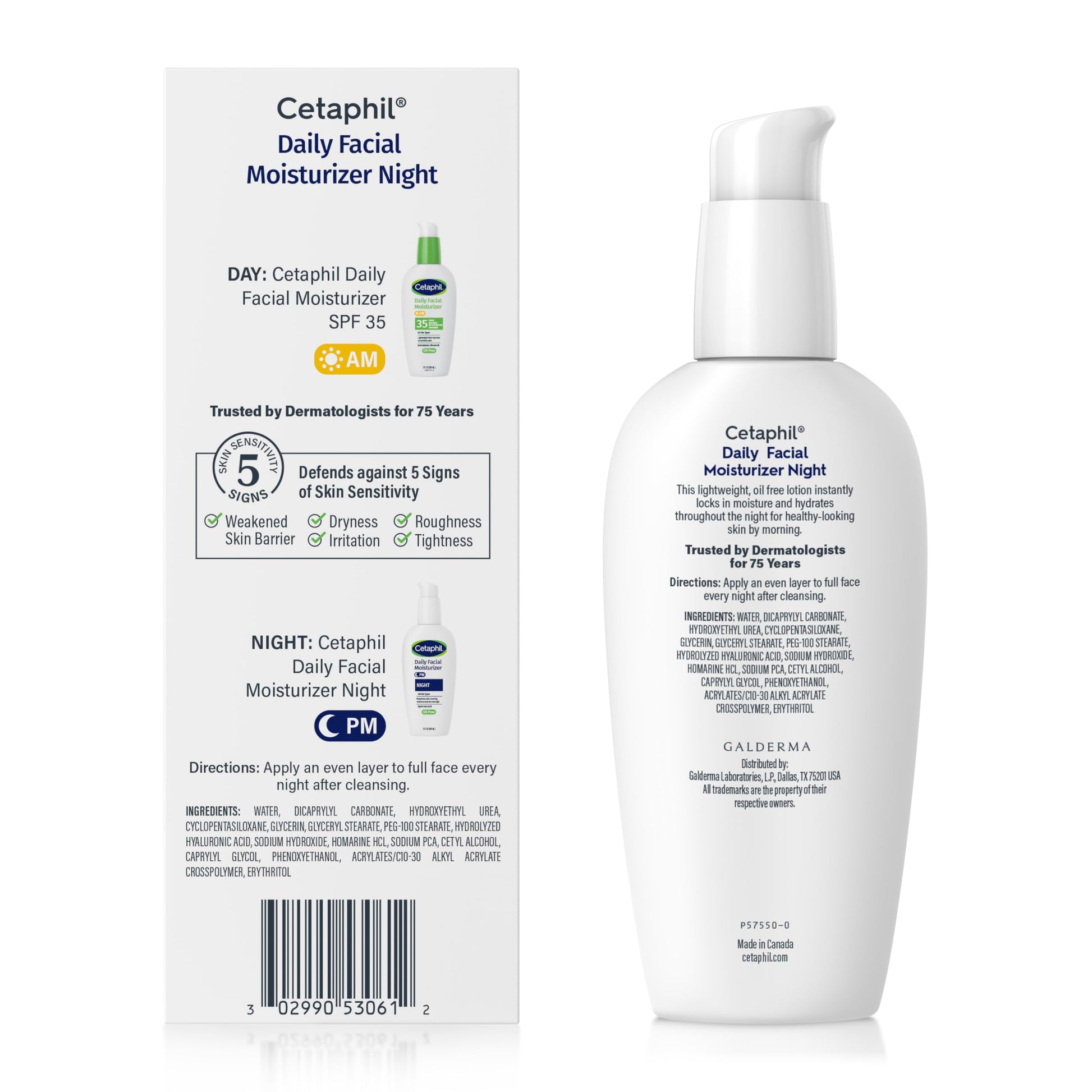 Cetaphil oil free non comedogenic night lotion product angle