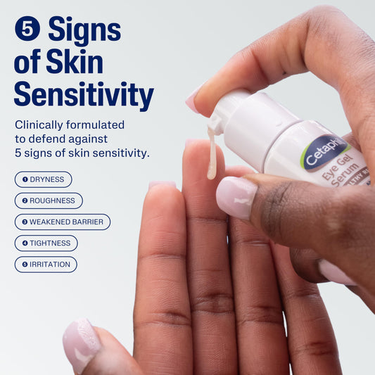 Cetaphil under eye peptide serum close up showing texture and zero point five ounce sizing details