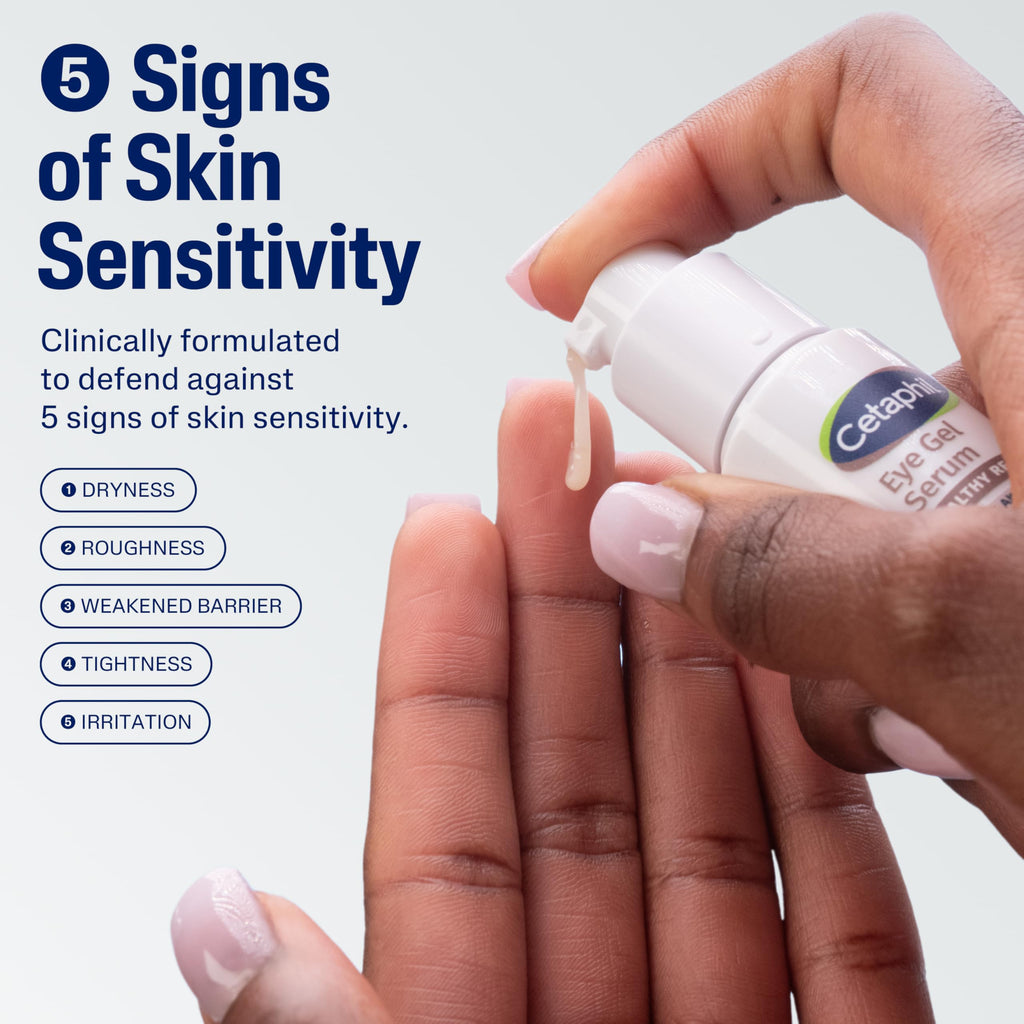 Cetaphil anti-aging eye serum bottle with pump packaging