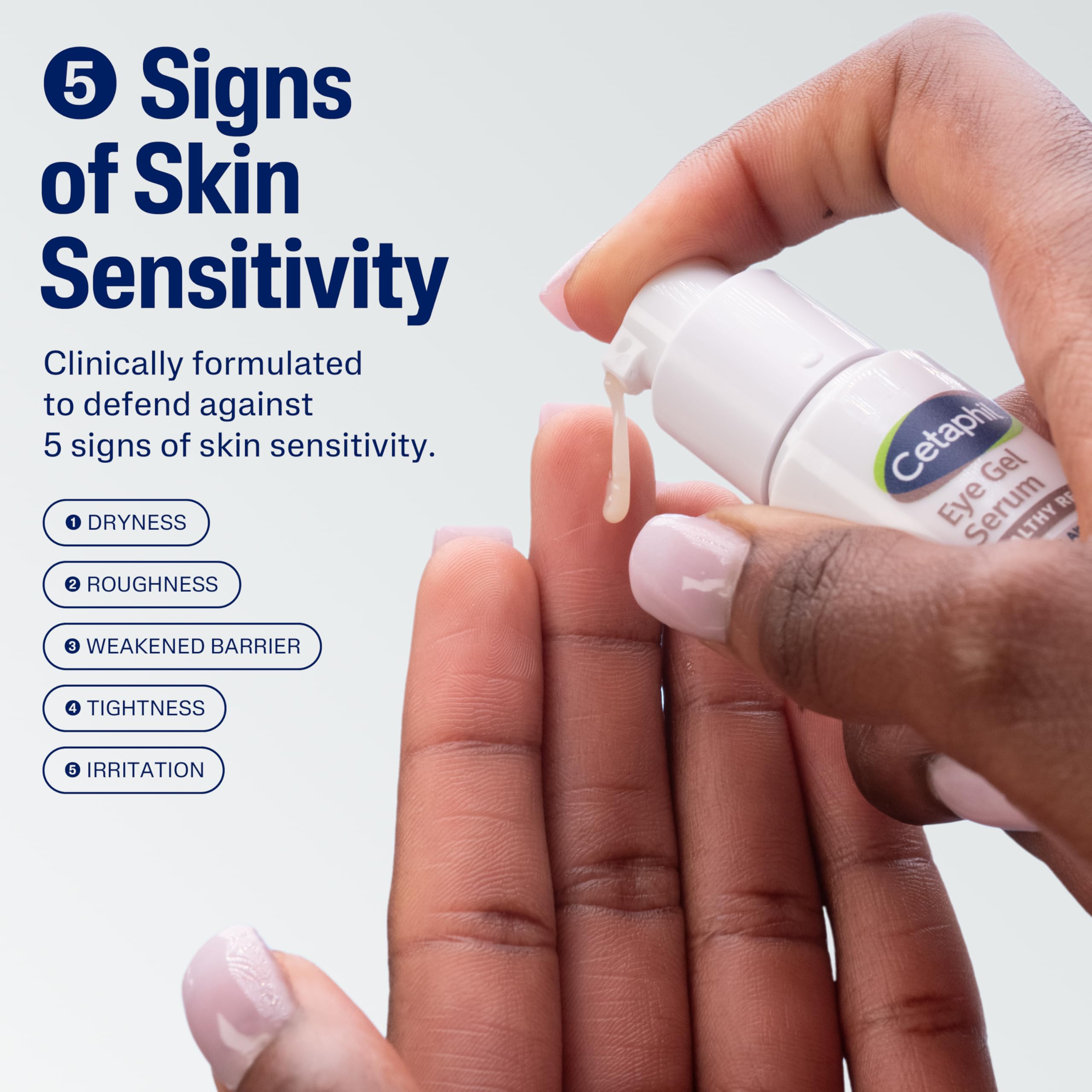Cetaphil under eye peptide serum close up showing texture and zero point five ounce sizing details