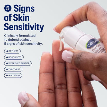Cetaphil under eye peptide serum close up showing texture and zero point five ounce sizing details