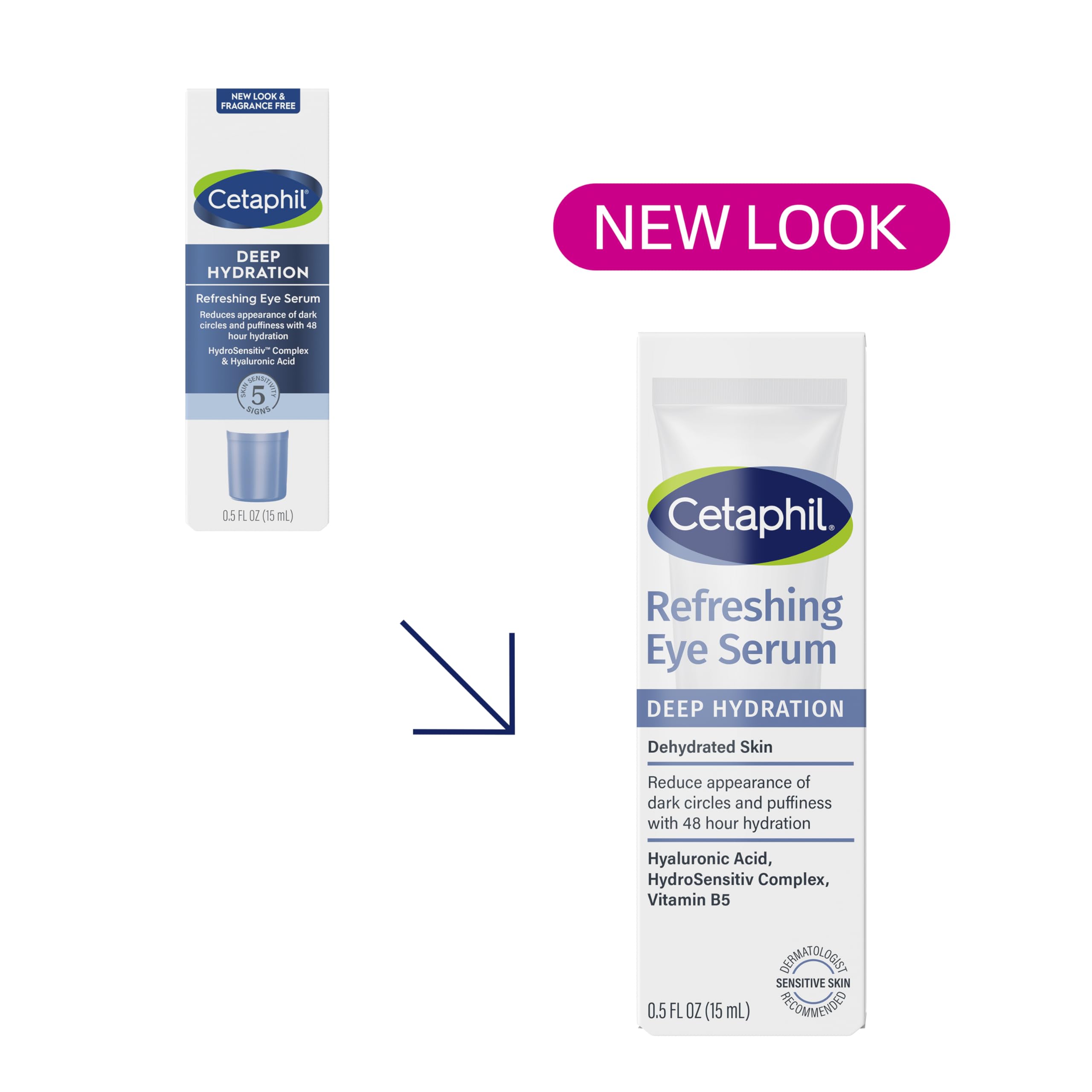 Cetaphil eye serum for dark circles packaging details showing ingredients