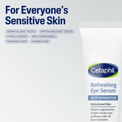 Side view of Cetaphil deep hydration eye serum for sensitive skin