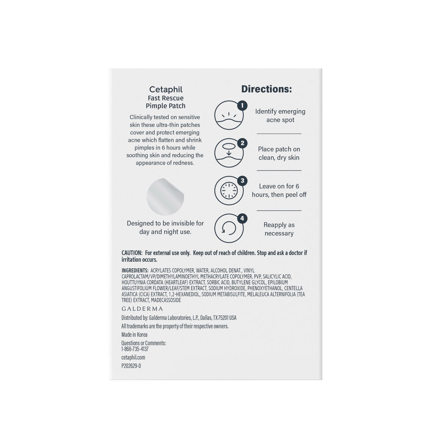Authentic imported Cetaphil pimple patches for soothing emerging acne breakout spots