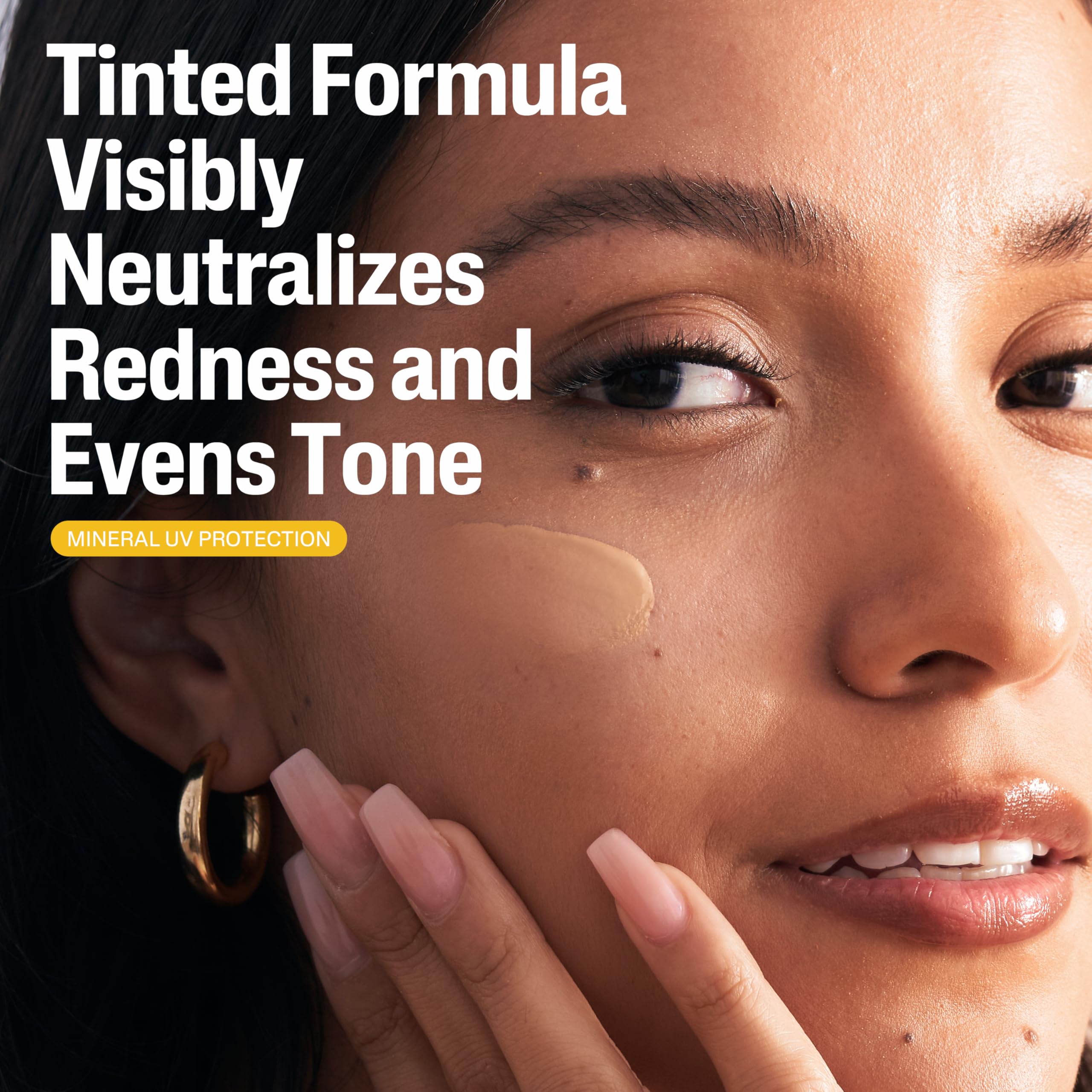 Cetaphil mineral sunscreen SPF 40 tinted fluid ounce bottle showing active physical ingredients