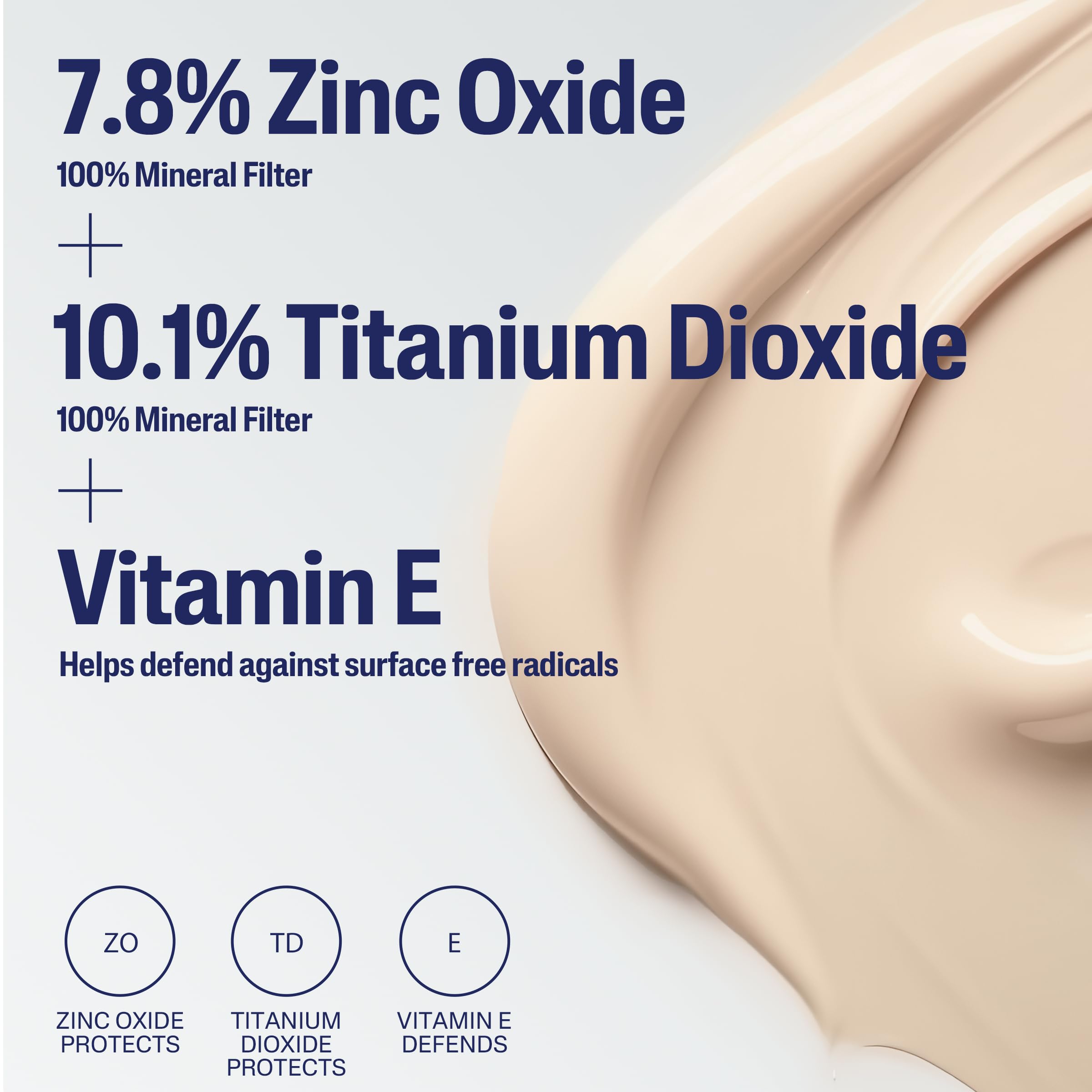 Texture shot of the sheer universal tint of Cetaphil 100 percent mineral sunscreen lotion