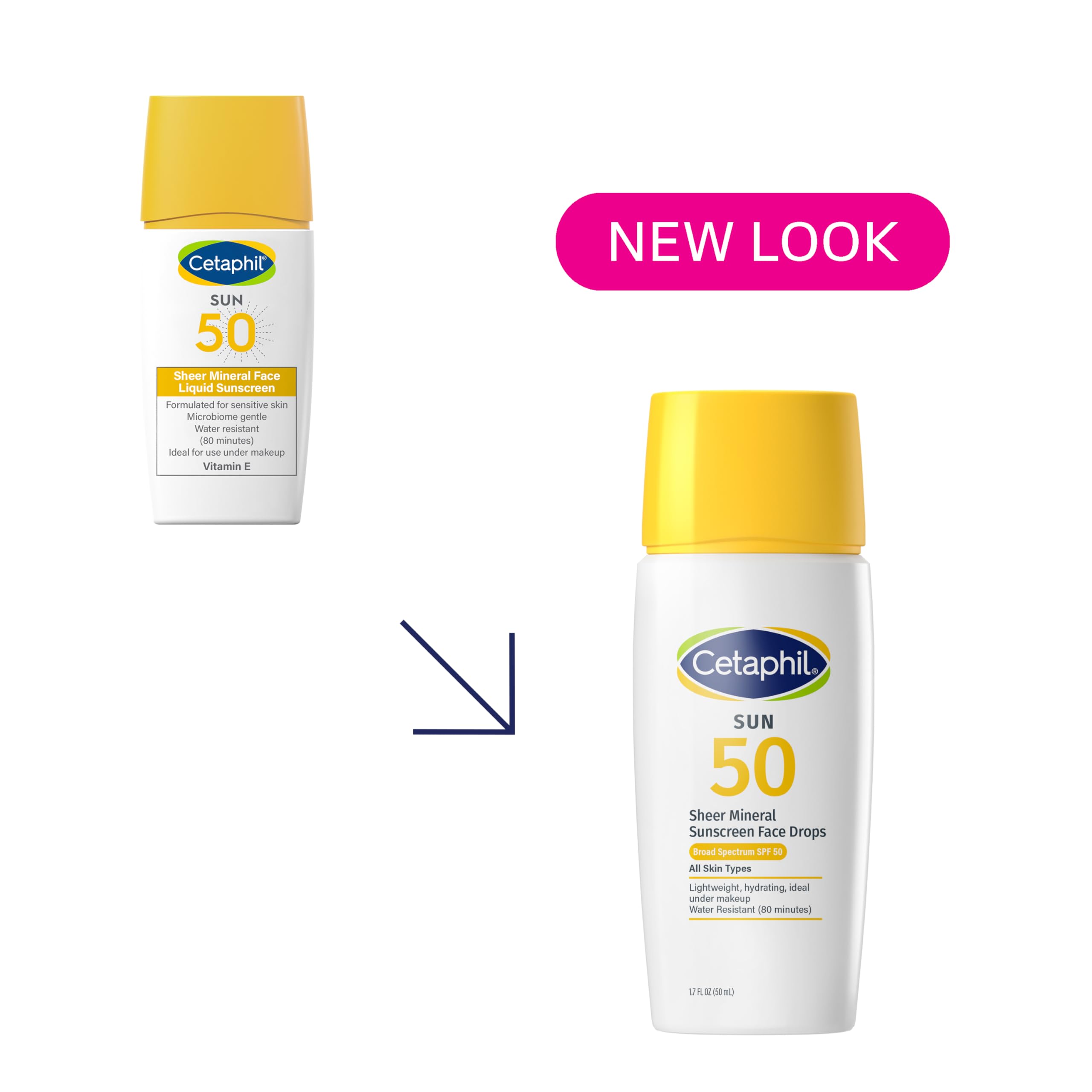 Cetaphil Sheer Mineral Face Drops packaging box highlighting 100 percent mineral UV filters