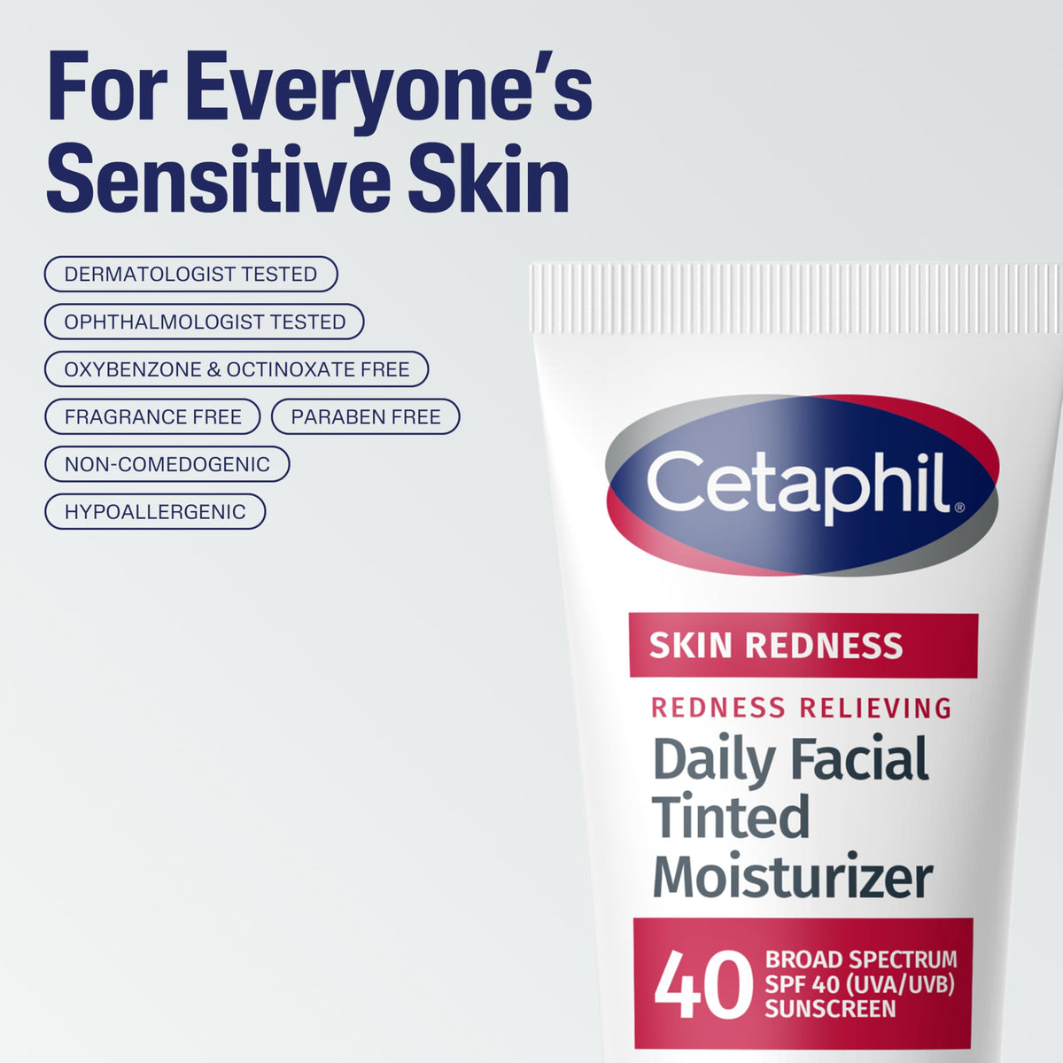 Cetaphil tinted moisturizer dispensing drop on fingertip