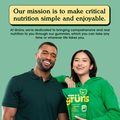 GrÃ¼ns organic whole food ingredients and prebiotic fiber gummy bears