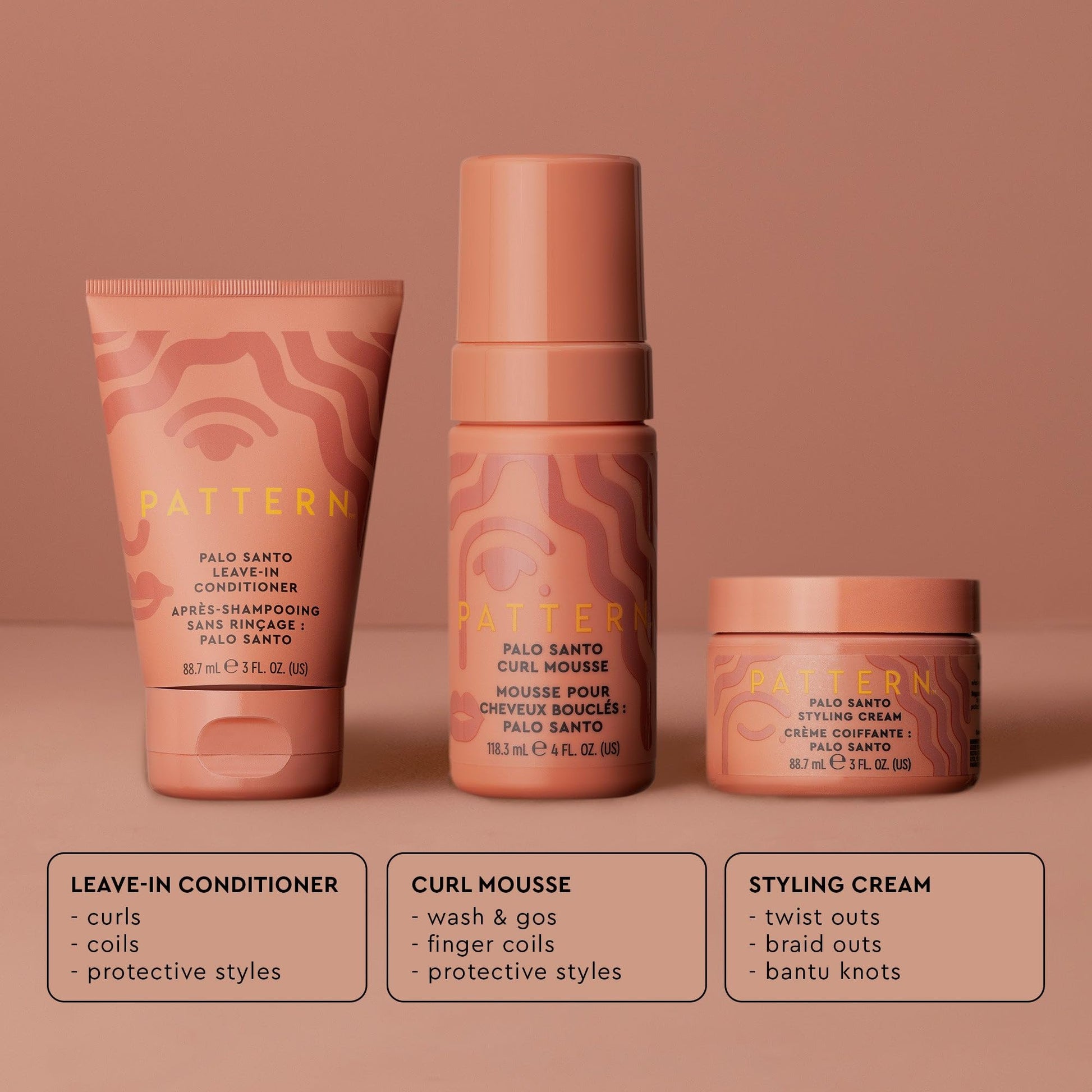 Tracee Ellis Ross PATTERN curly hair styling kit in limited edition Palo Santo scent