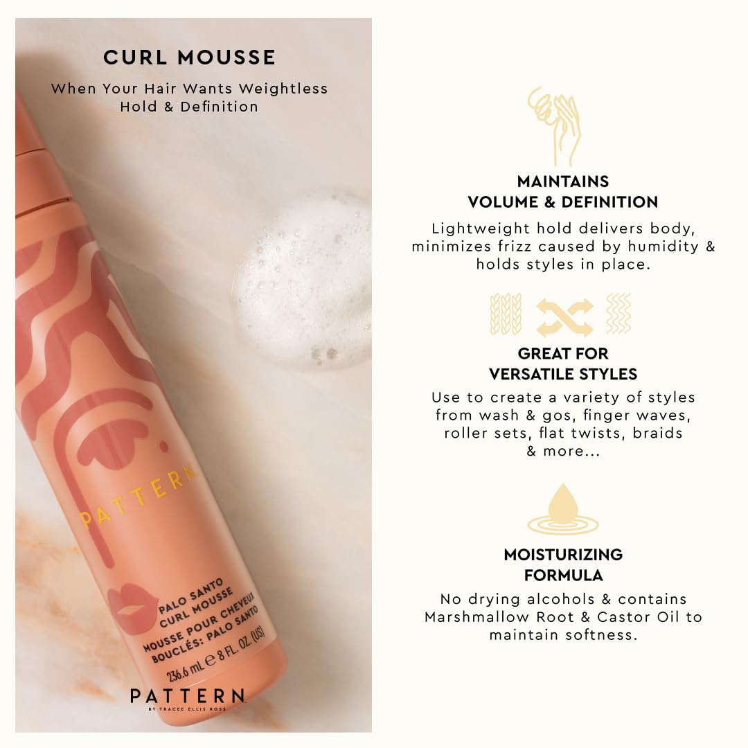 PATTERN Beauty Palo Santo Curl Mousse travel size for flake free definition