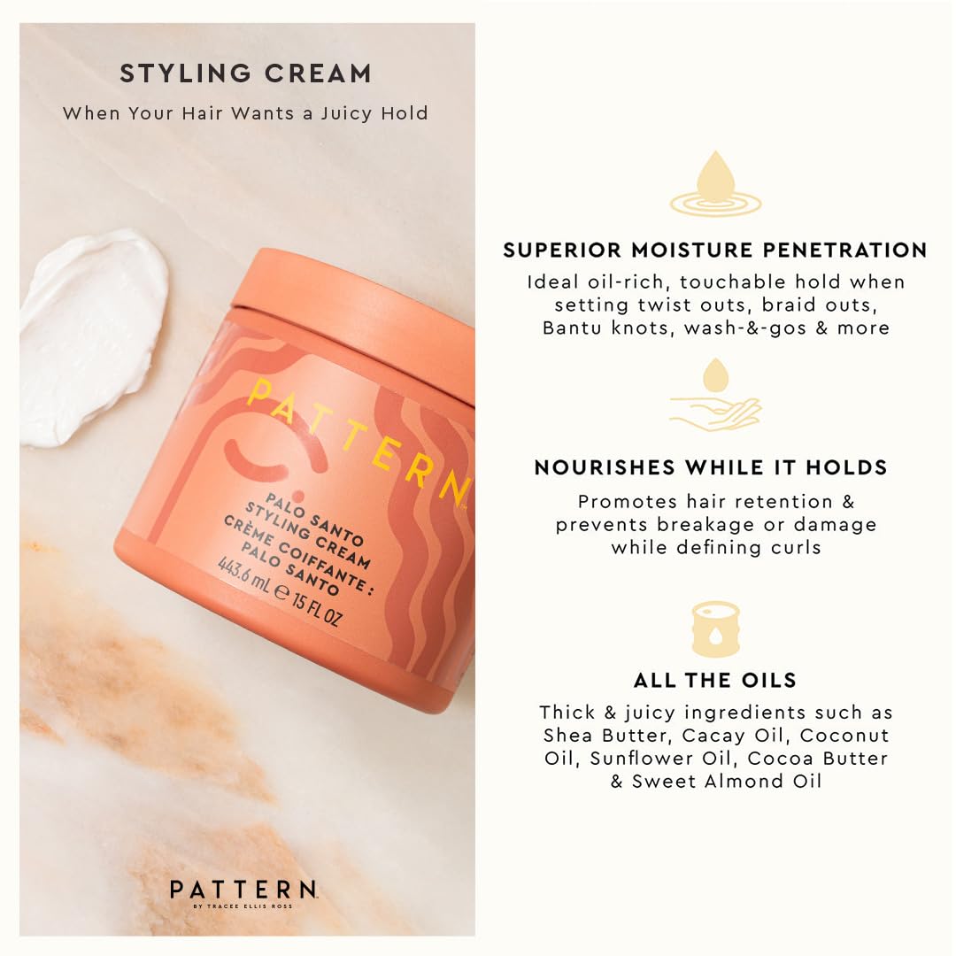 PATTERN Beauty Palo Santo Styling Cream compact tube for texture hold and moisture
