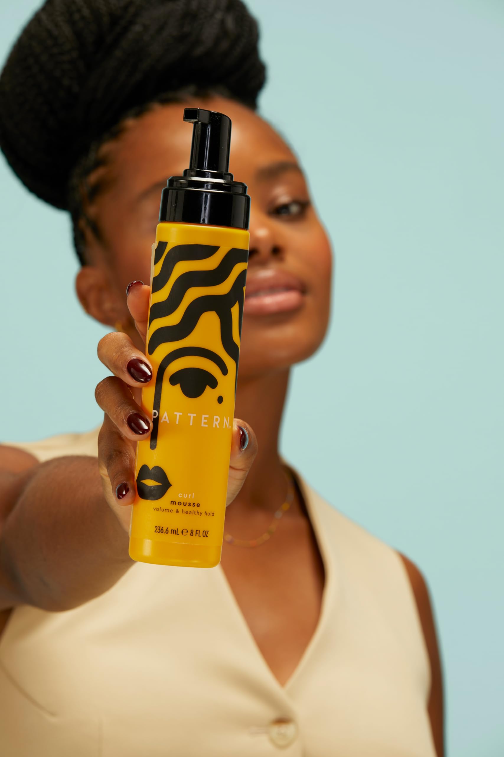Alcohol free styling mousse for natural coily and tight textured hair types