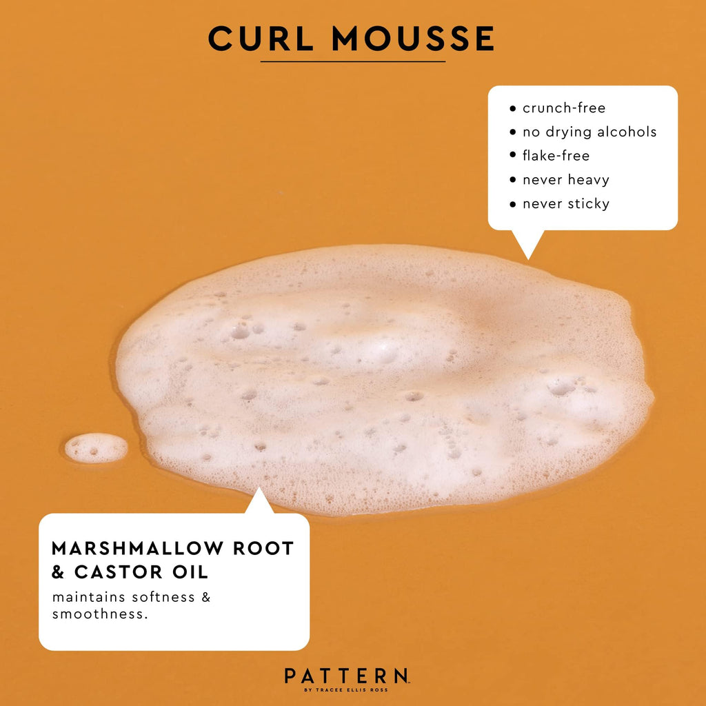 Silicone free curl mousse with marshmallow root and castor oil extract
