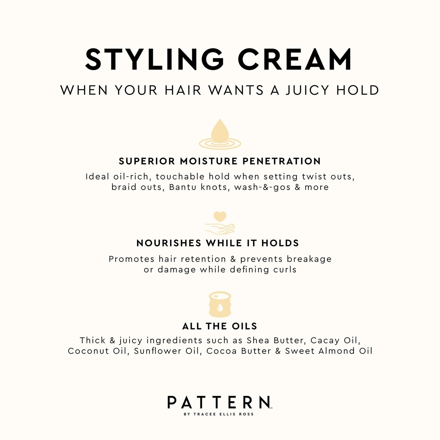Imported PATTERN Beauty curl defining cream packaging for natural hair textures