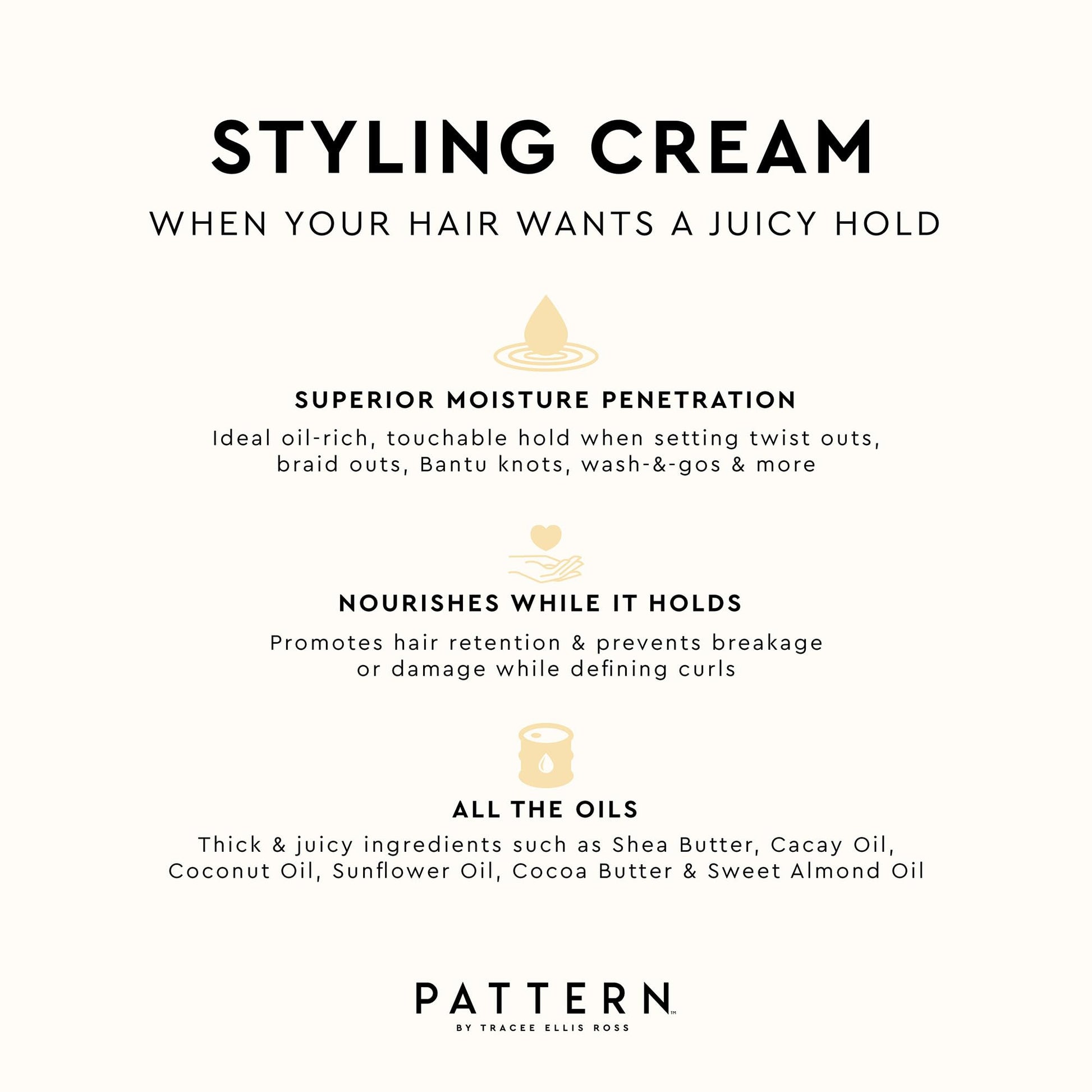 Imported PATTERN Beauty curl defining cream packaging for natural hair textures