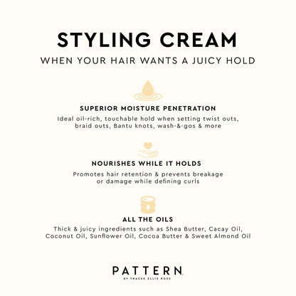 Imported PATTERN Beauty curl defining cream packaging for natural hair textures