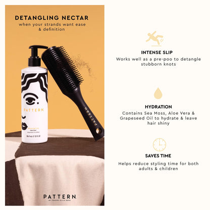 PATTERN Beauty Sea Moss hair detangler bottle showing ingredient details