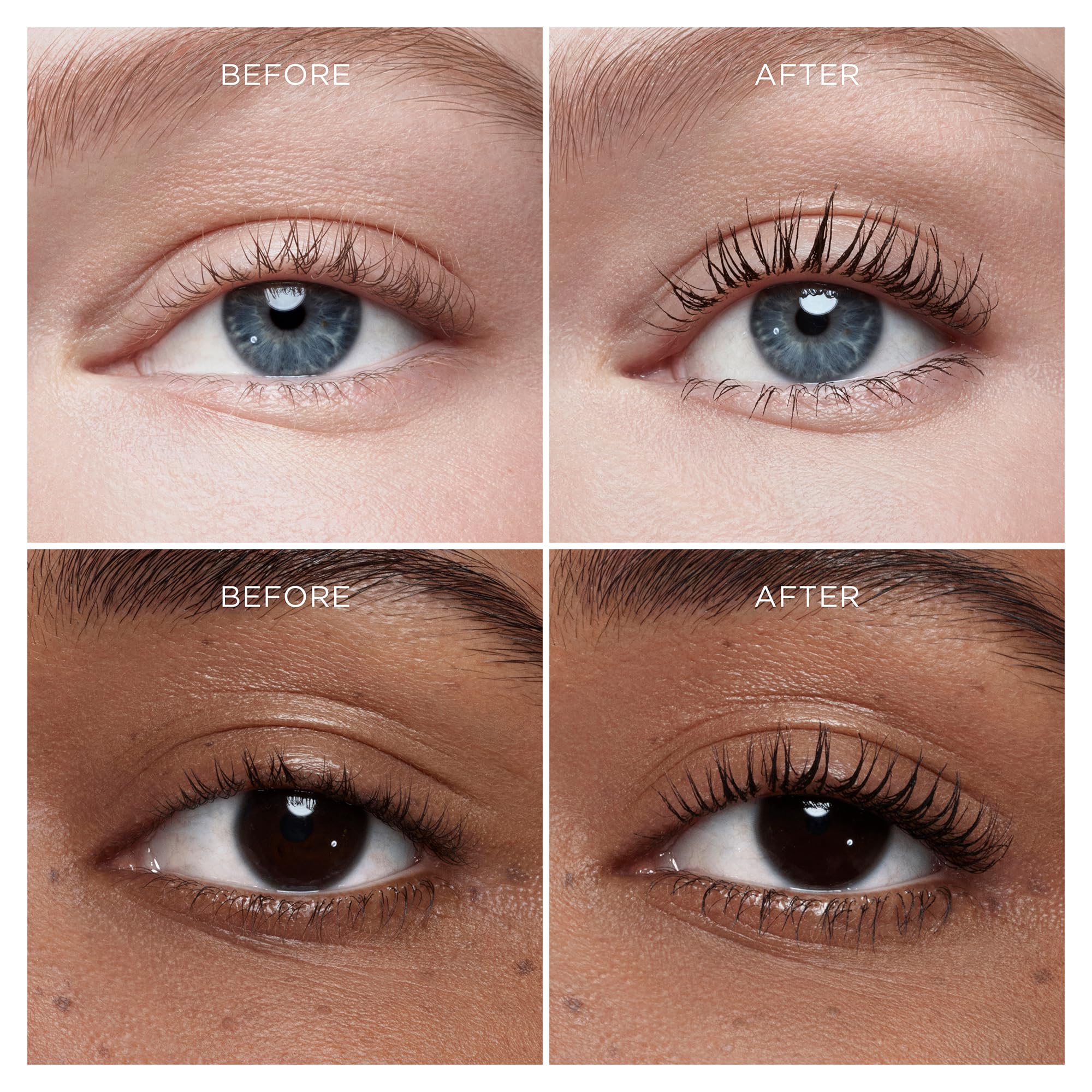 Close up look of the black shade mascara wand for dramatic lash definition.