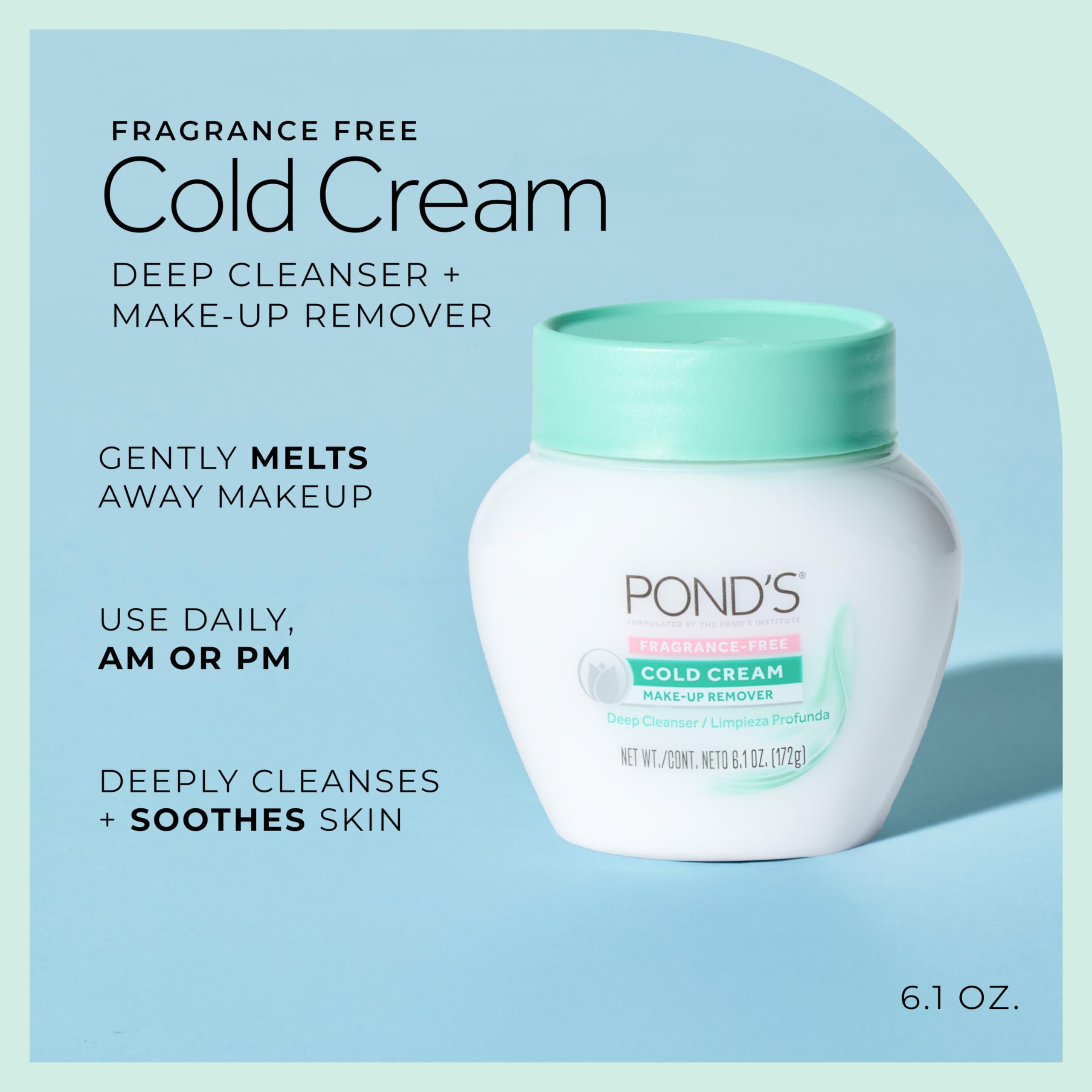 Pond's deep cleansing makeup remover jar back label details
