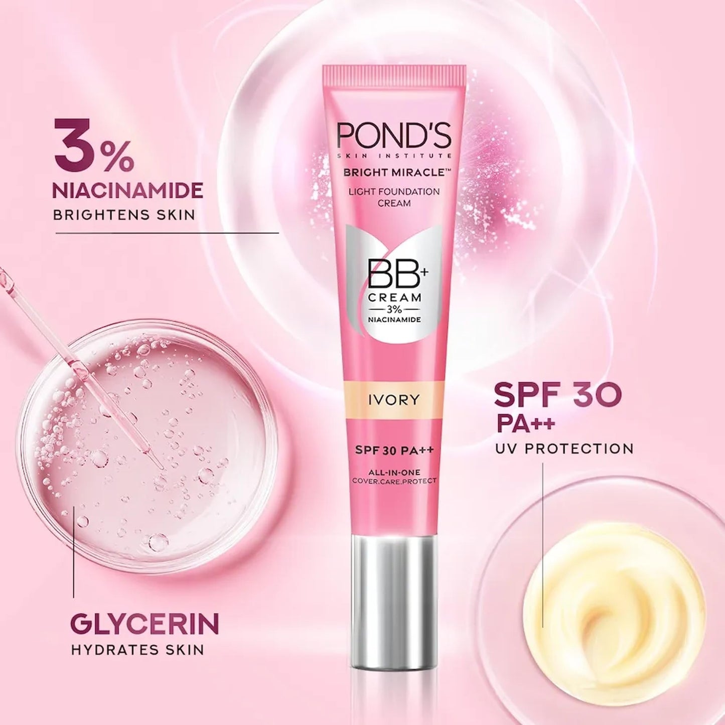 Ponds BB Plus Cream Ivory ingredients list