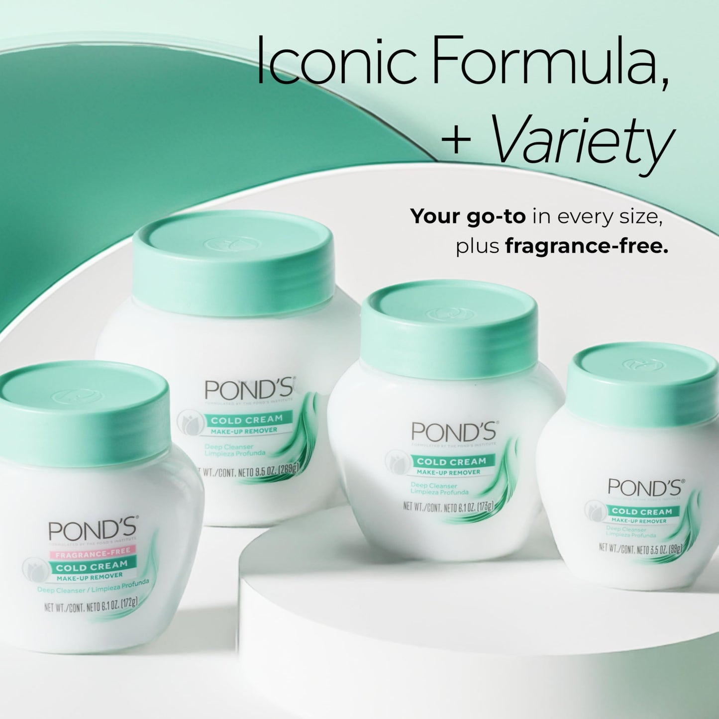 Pond's fragrance-free face cream jar for dry skin