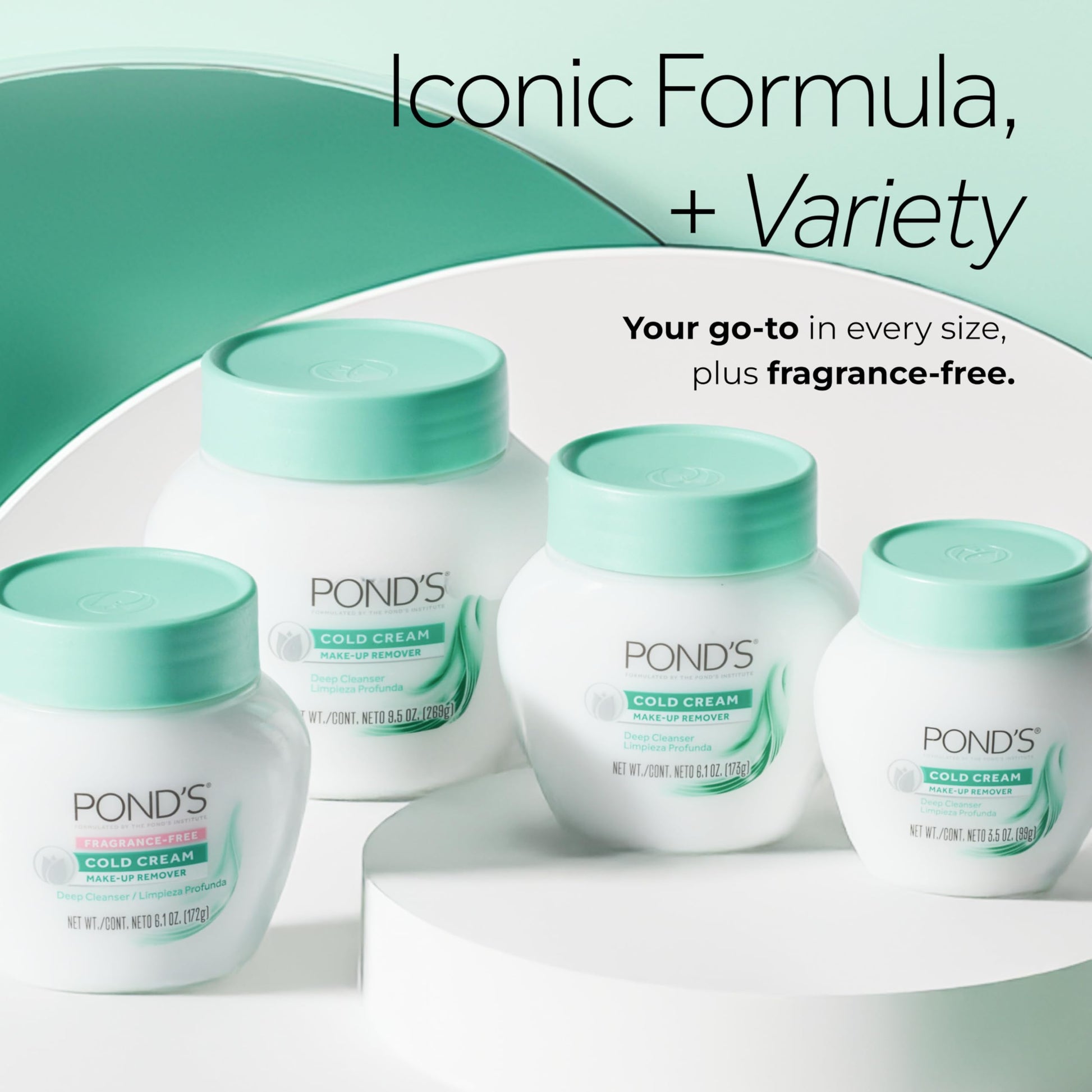 Pond's fragrance-free face cream jar for dry skin