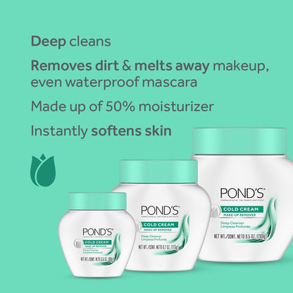 Pond's Cold Cream 9.5 Ounce jars side by side