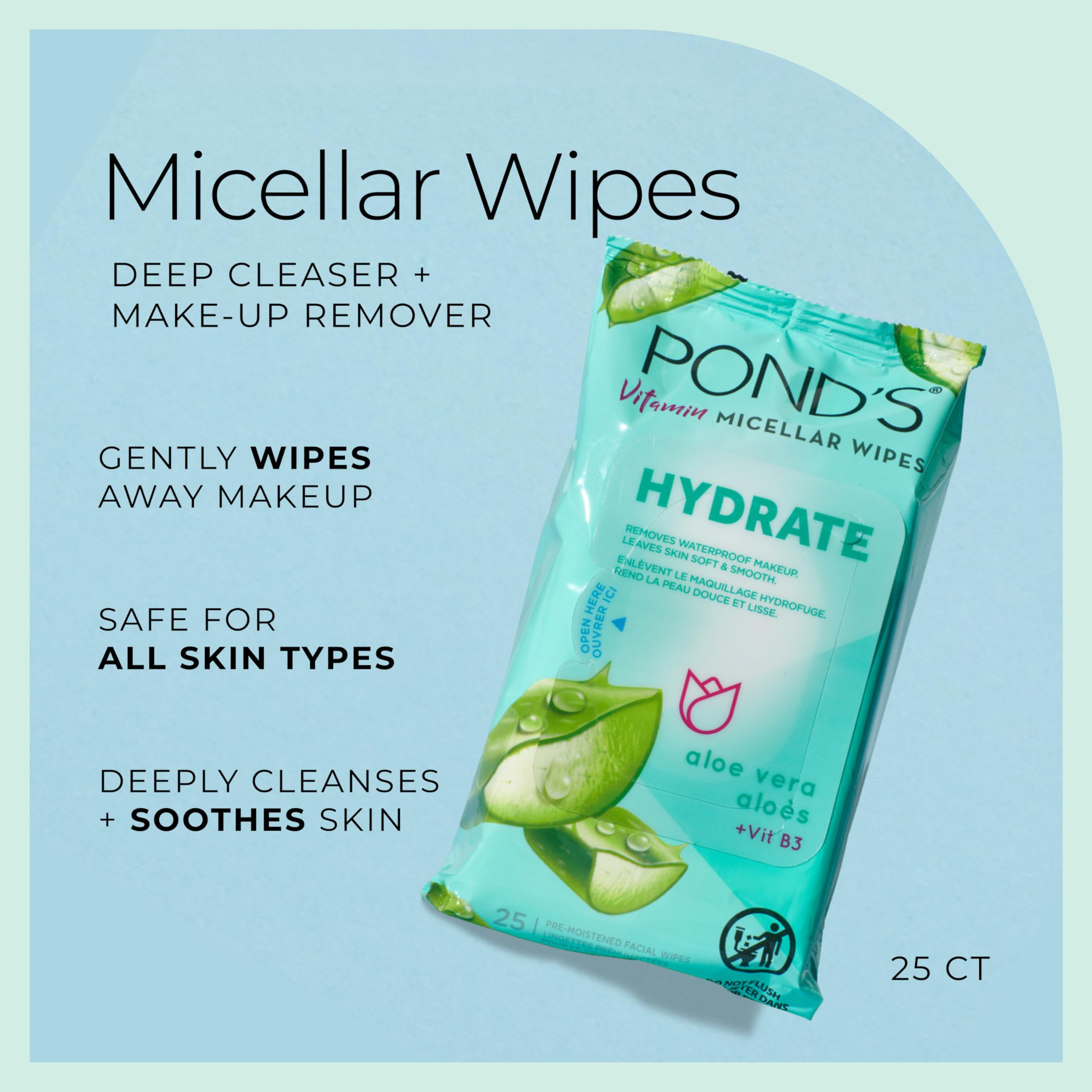Pond's makeup remover wipes packaging details