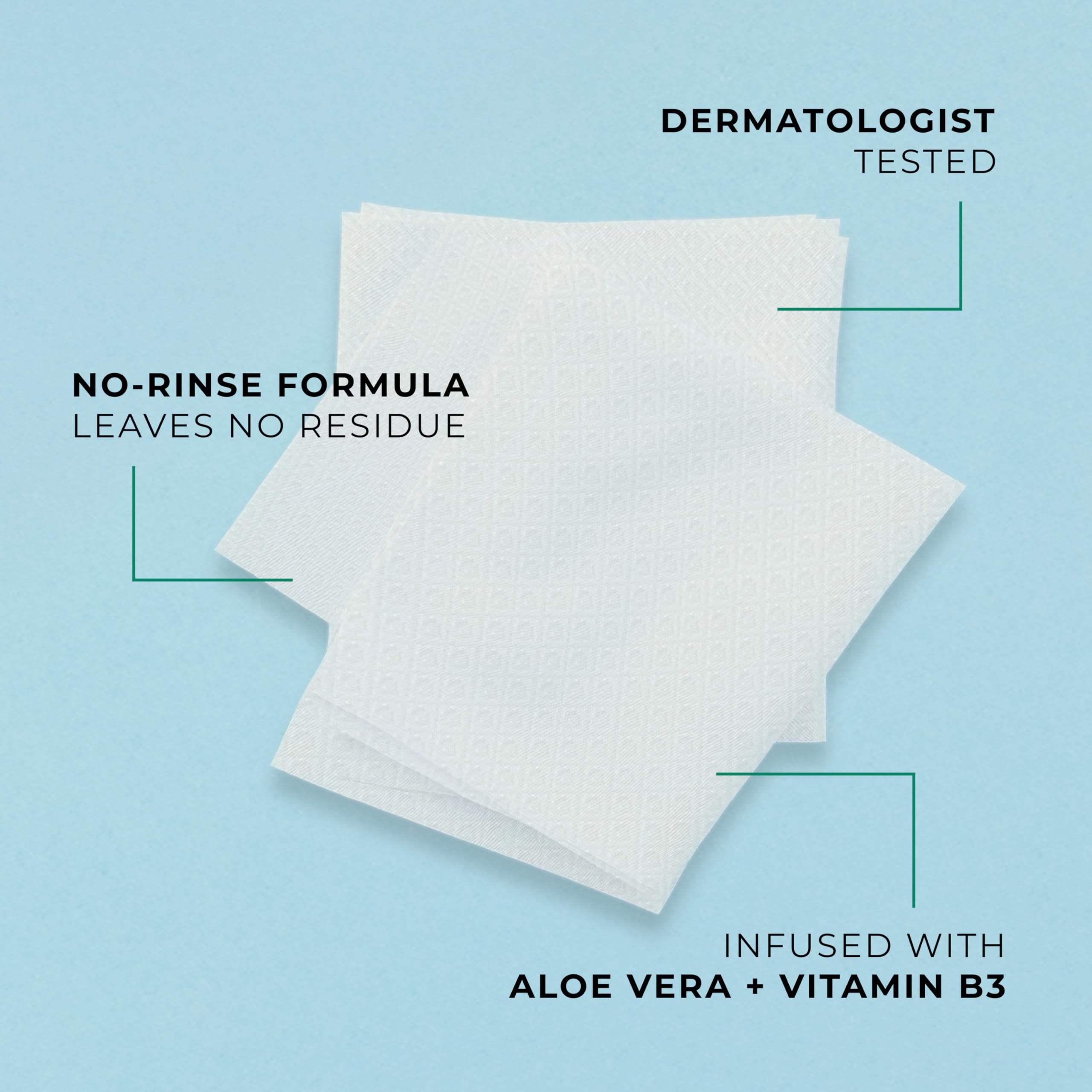 Close up of Pond's micellar facial wipe texture