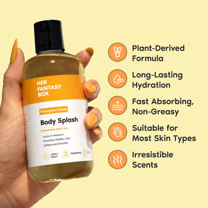 Texture shot of Her Fantasy Box hydrating body oil