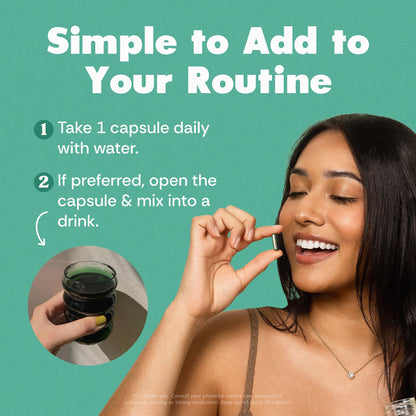 Her Fantasy Box chlorophyll pills displaying the non-GMO and plant-based wellness labels
