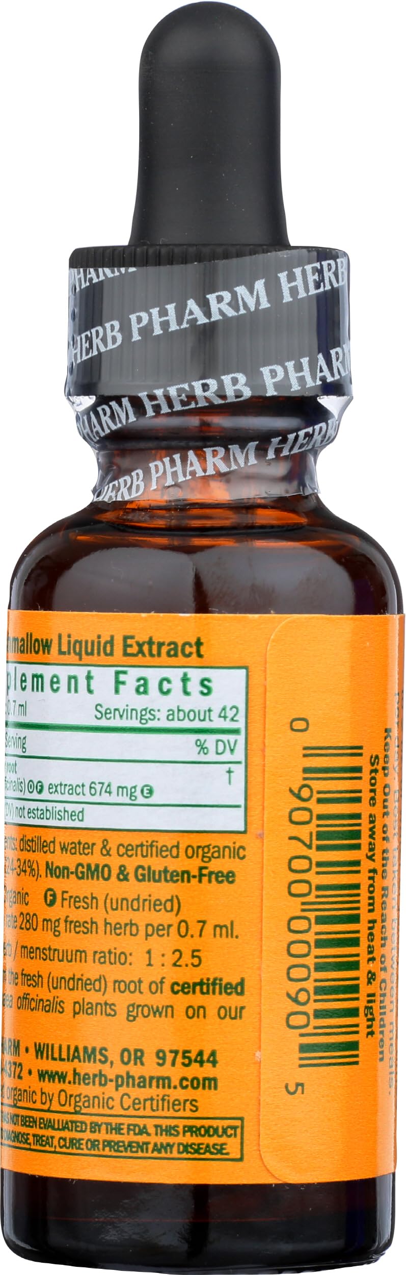 Herb Pharm Marshmallow root extract bottle label details