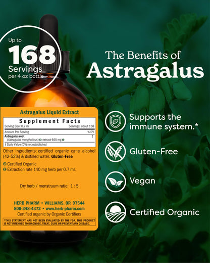 Herb Pharm Astragalus herbal supplement dropper and liquid tincture texture