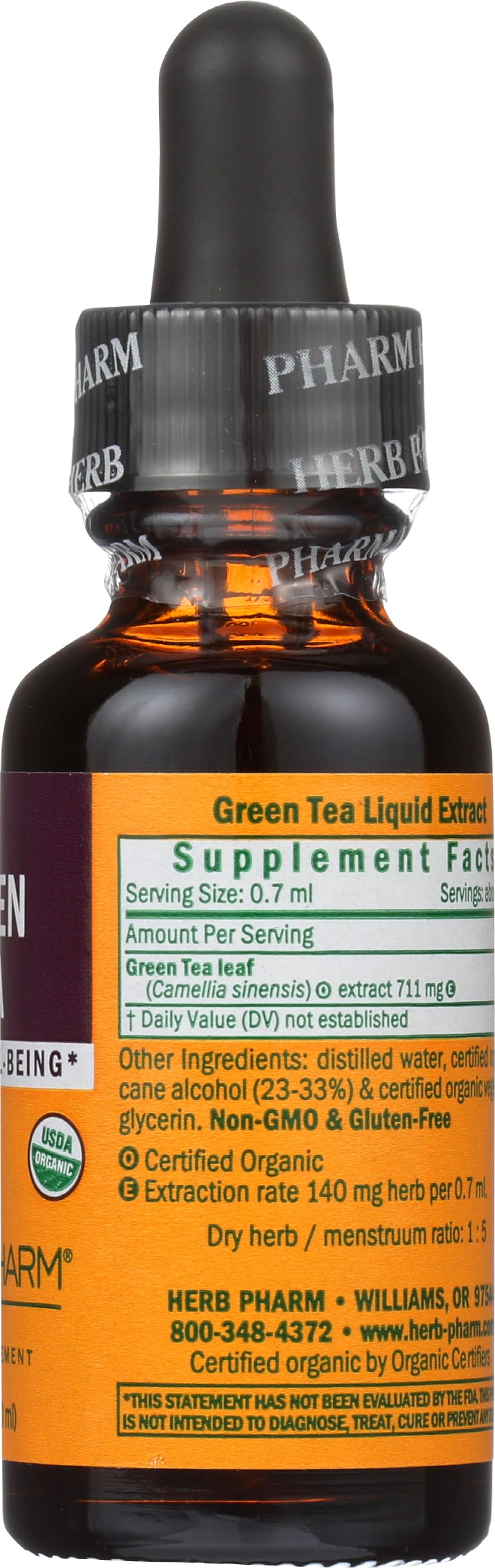 Herb Pharm green tea extract 1 fluid ounce packaging
