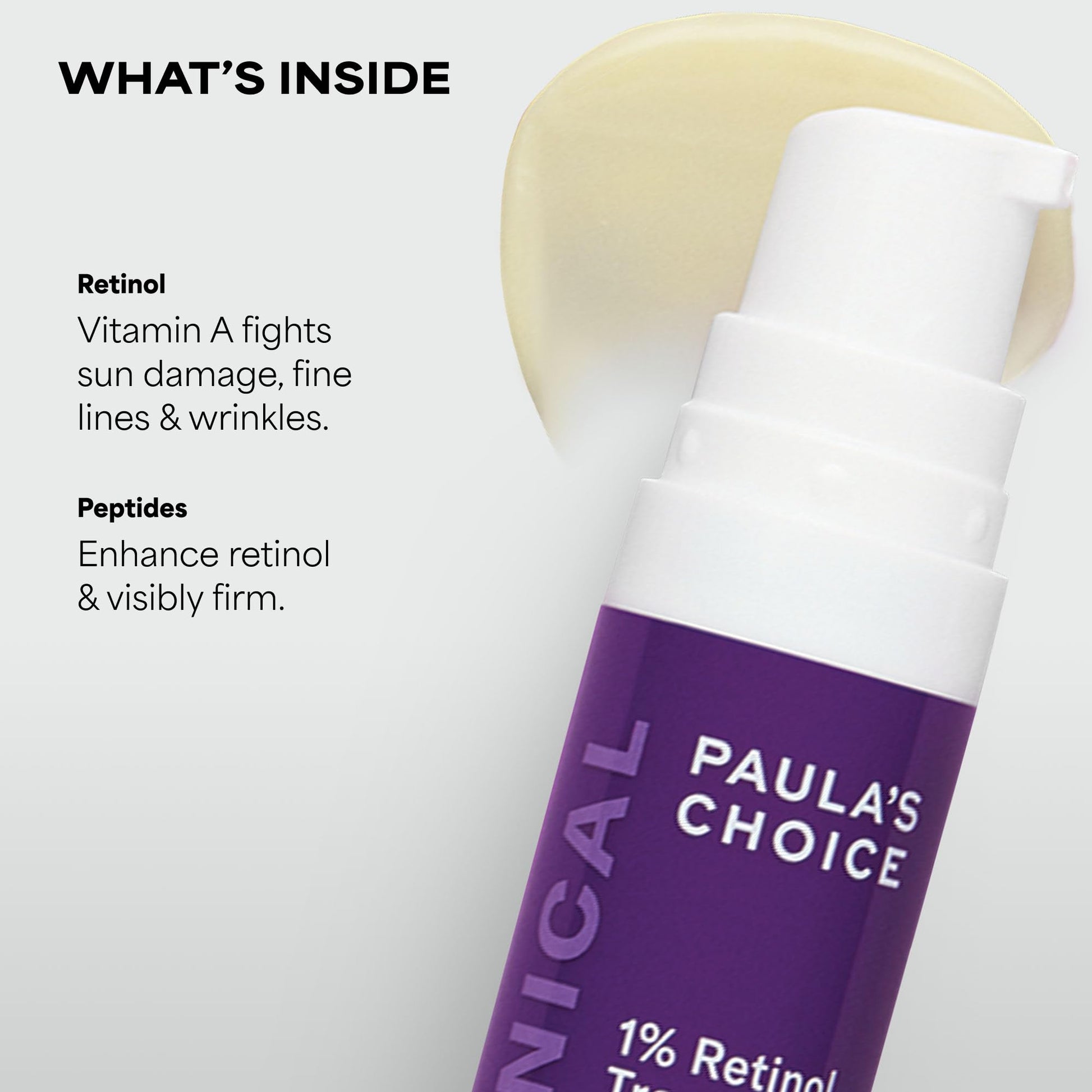 Fragrance free clinical strength retinol skincare treatment for mature skin