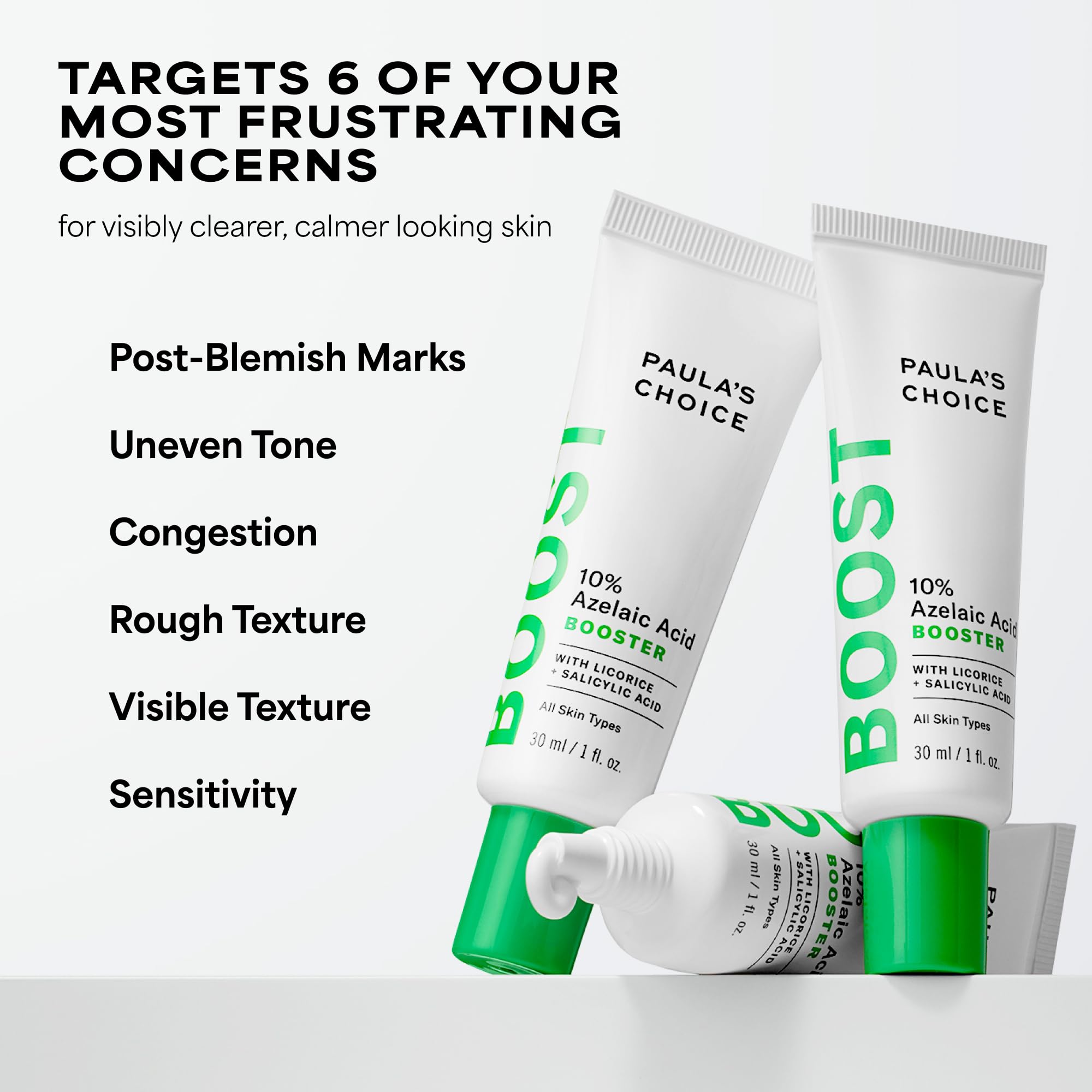 Applying Paula's Choice 10 percent azelaic acid booster on face for acne marks
